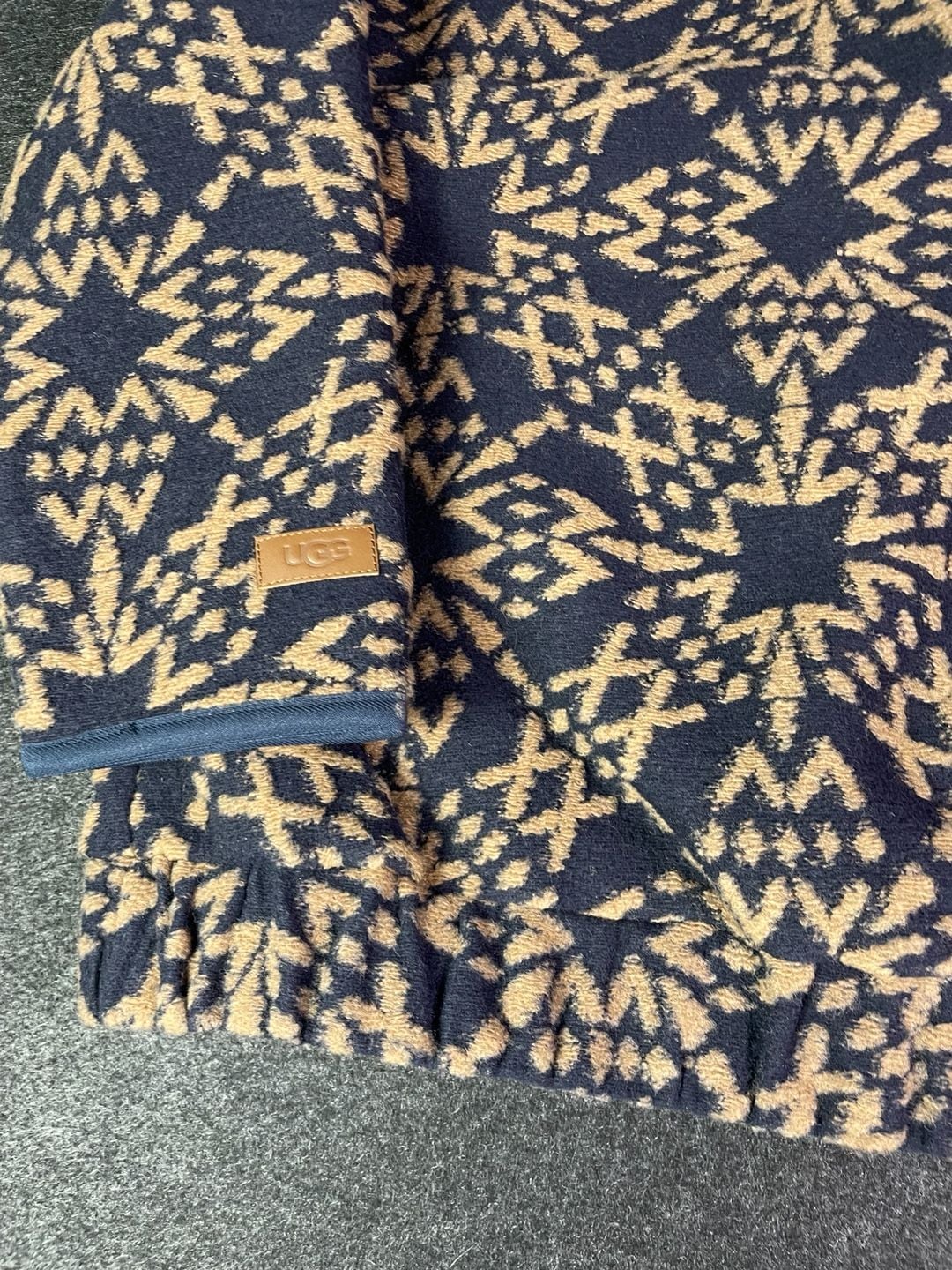 UGG Brigh Snap Fleece Jacket Size M Fair Isle Pattern 10