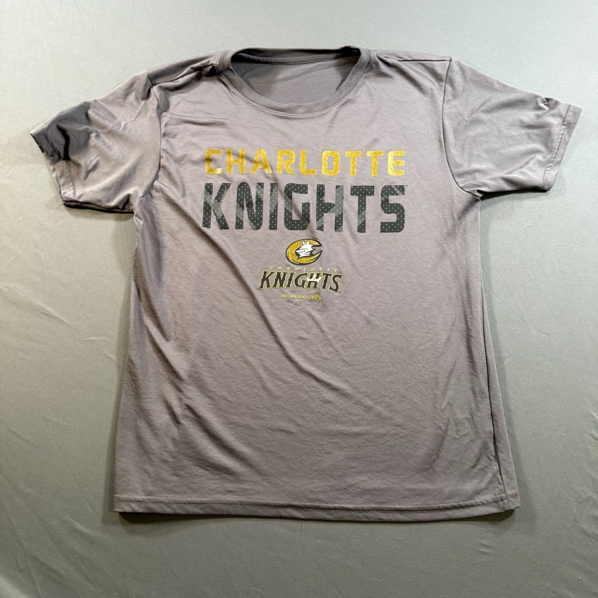 Charlotte Knights Minor League Baseball Gray Gold Graphic T-Shirt Unisex 2