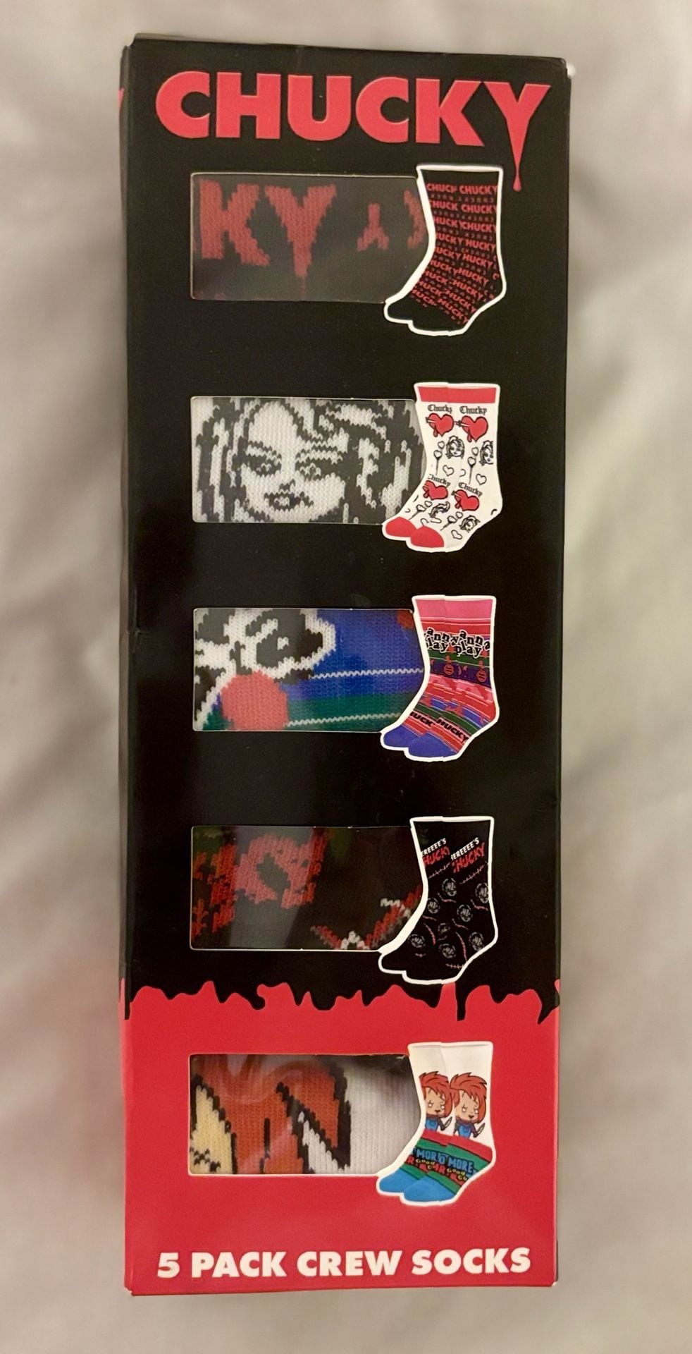 Odd Sox Chucky 5 Pack Crew Socks New in Box 1