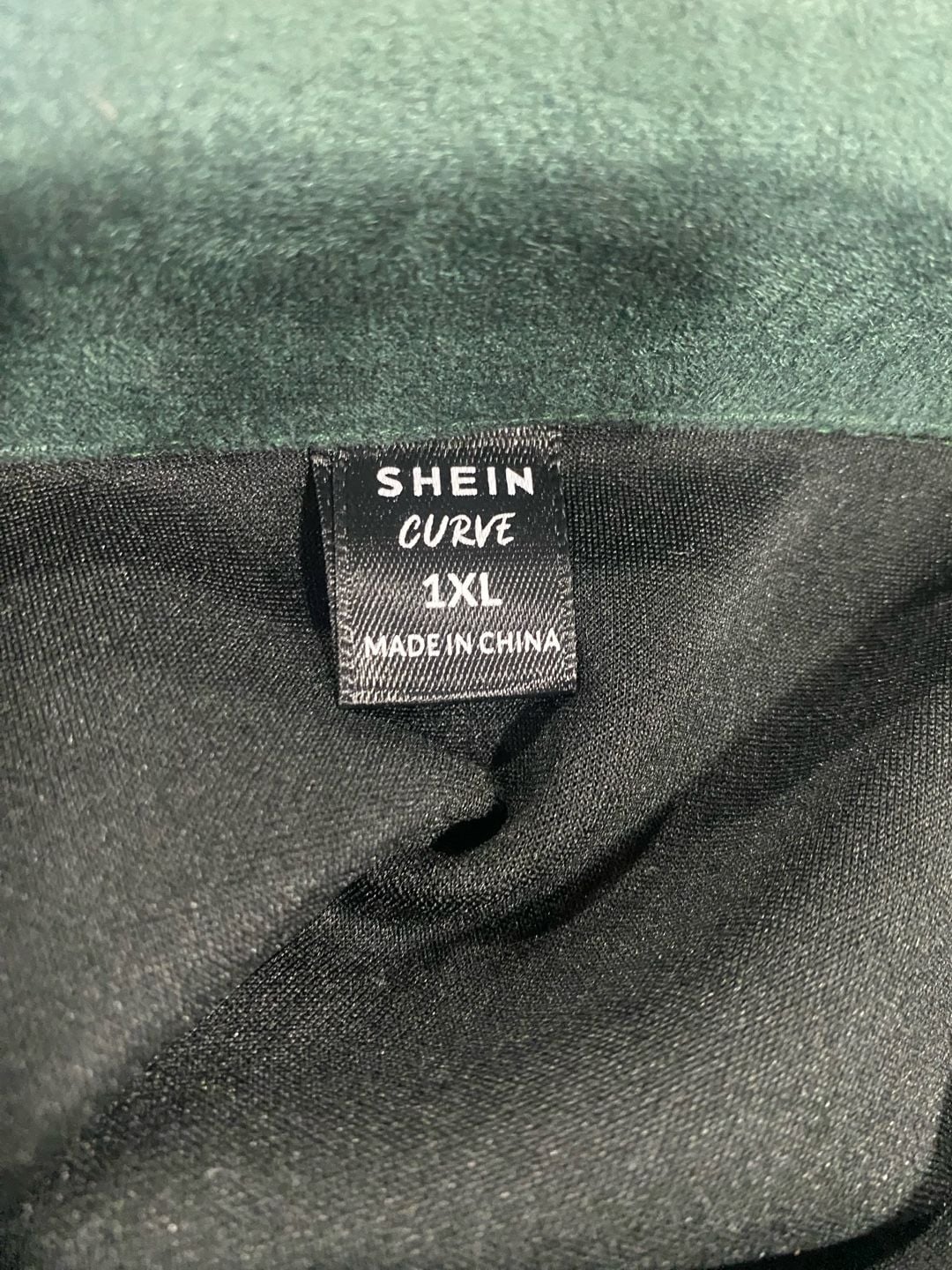 NWOT Shein Curve Fringe Suede Jacket Size 1XL Green 7