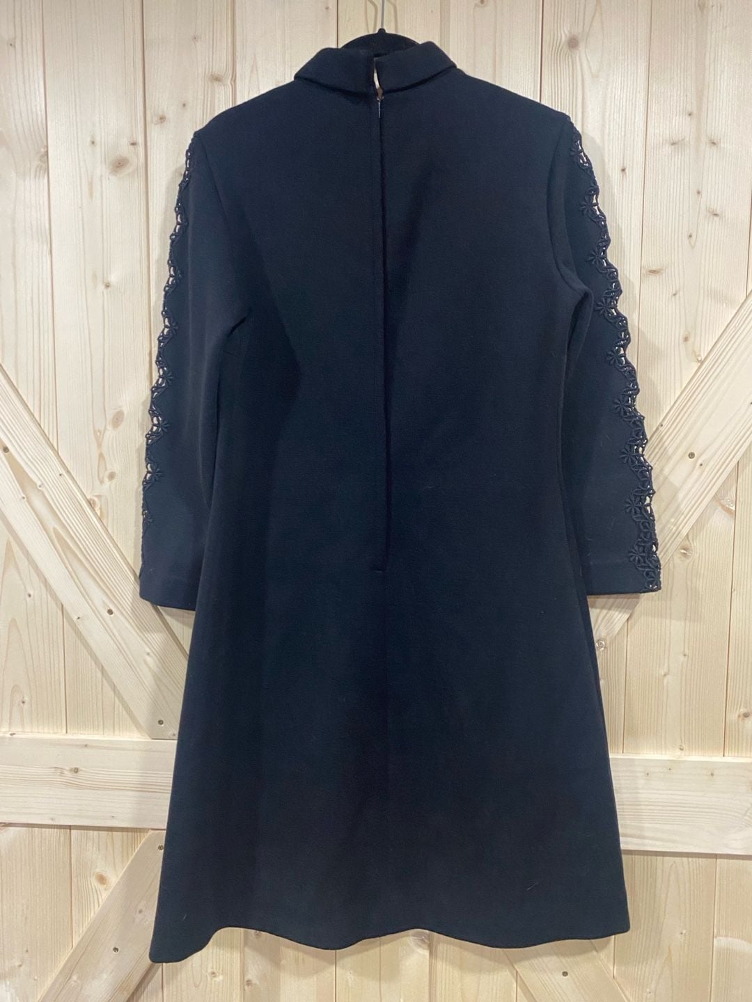 Bleeker Street Vintage Mock Neck Dress Black Lace Sleeve S/M 5