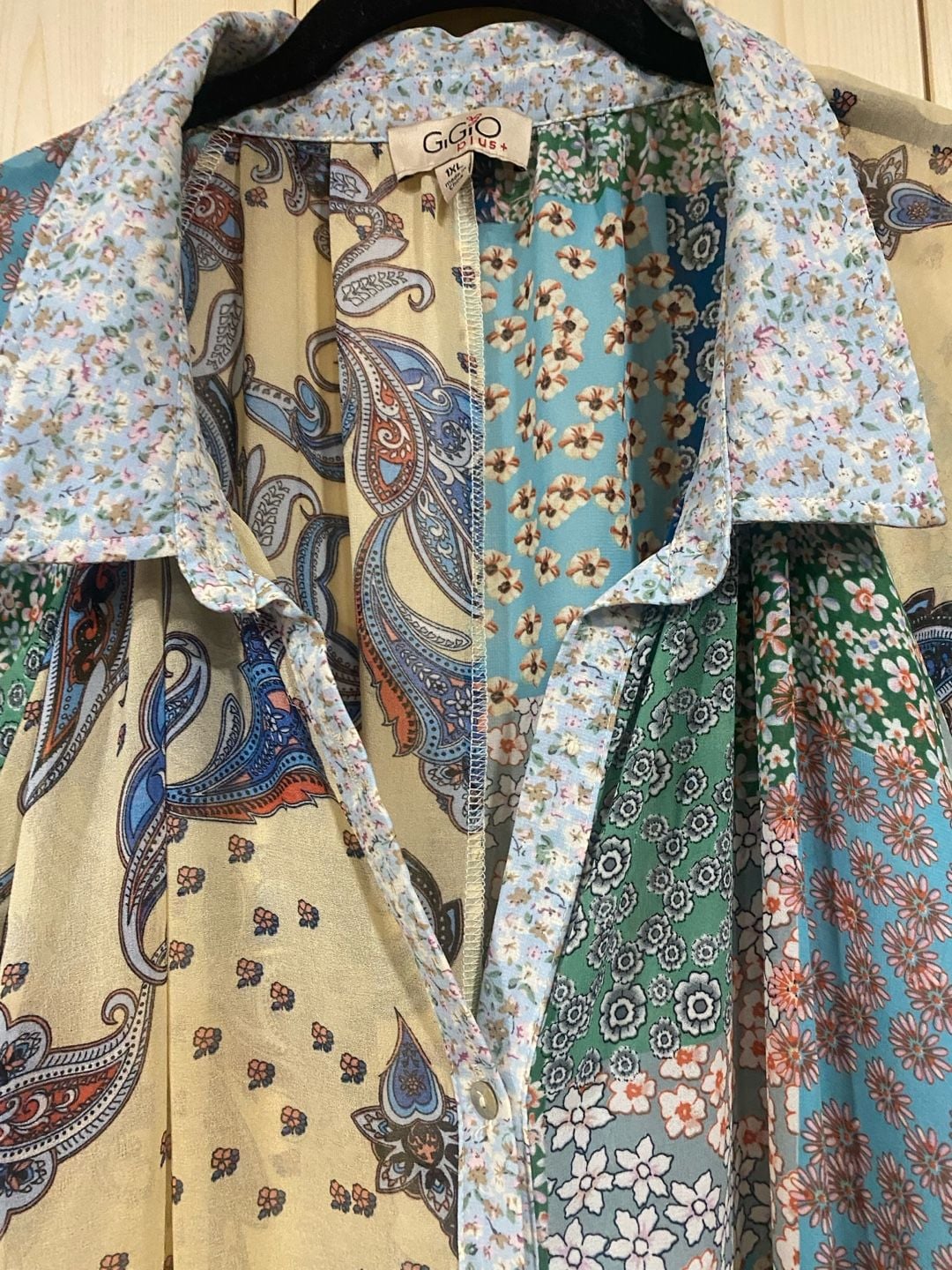 GiGio Plus Button Down Dress Size 1XL Multicolor Floral Paisley 5