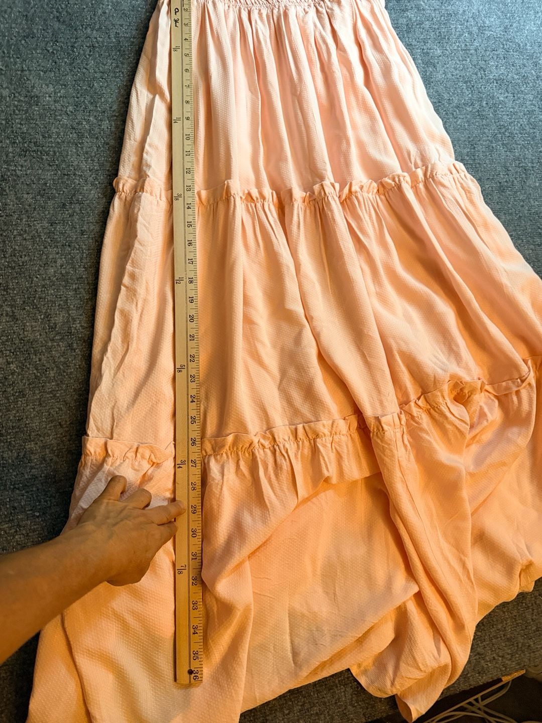 Paneros Peach Smocked Tiered Maxi Dress 7