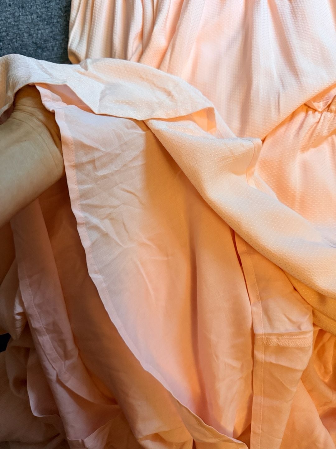 Paneros Peach Smocked Tiered Maxi Dress 8