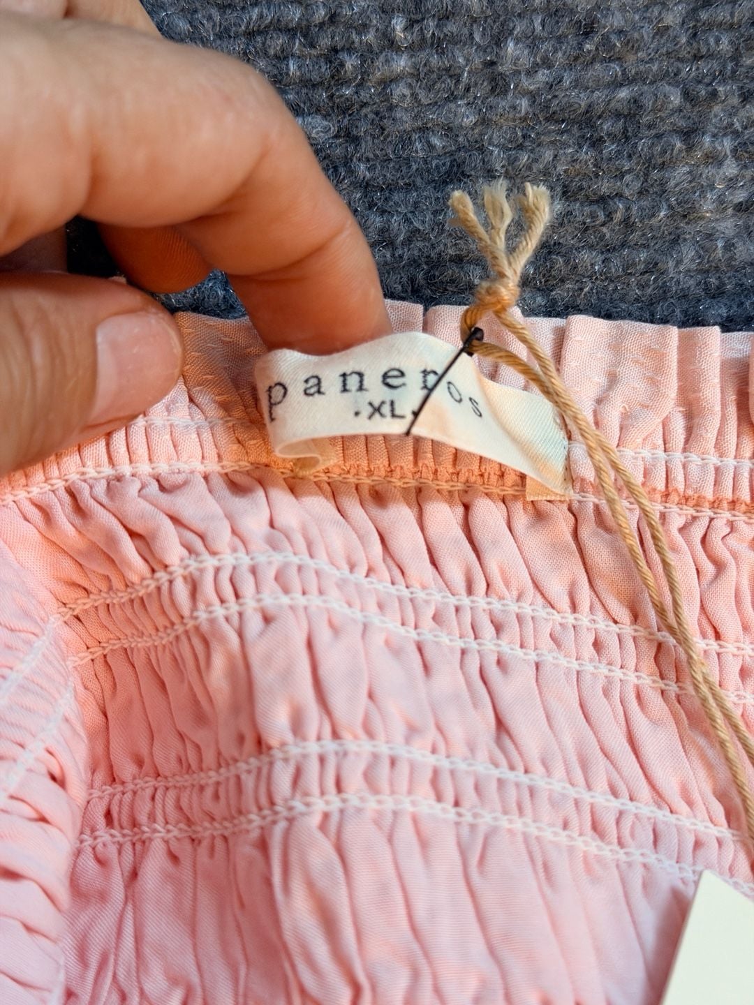 Paneros Peach Smocked Tiered Maxi Dress 9