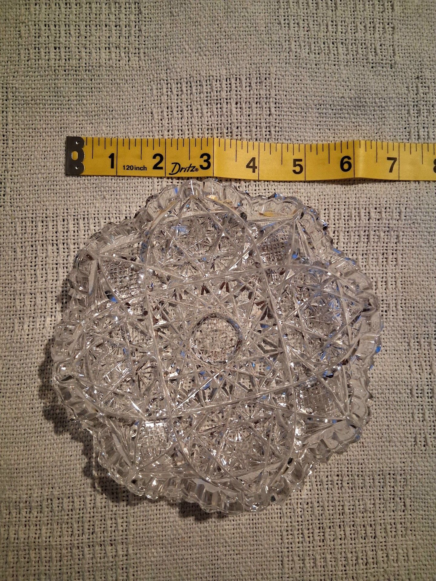 Vintage Cut Glass Crystal Trinket Dish Ashtray 2
