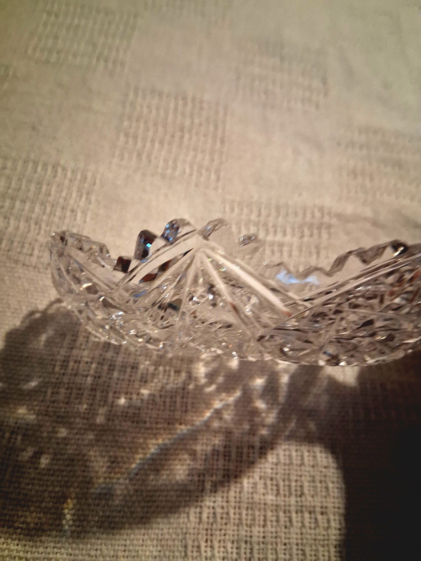 Vintage Cut Glass Crystal Trinket Dish Ashtray 4