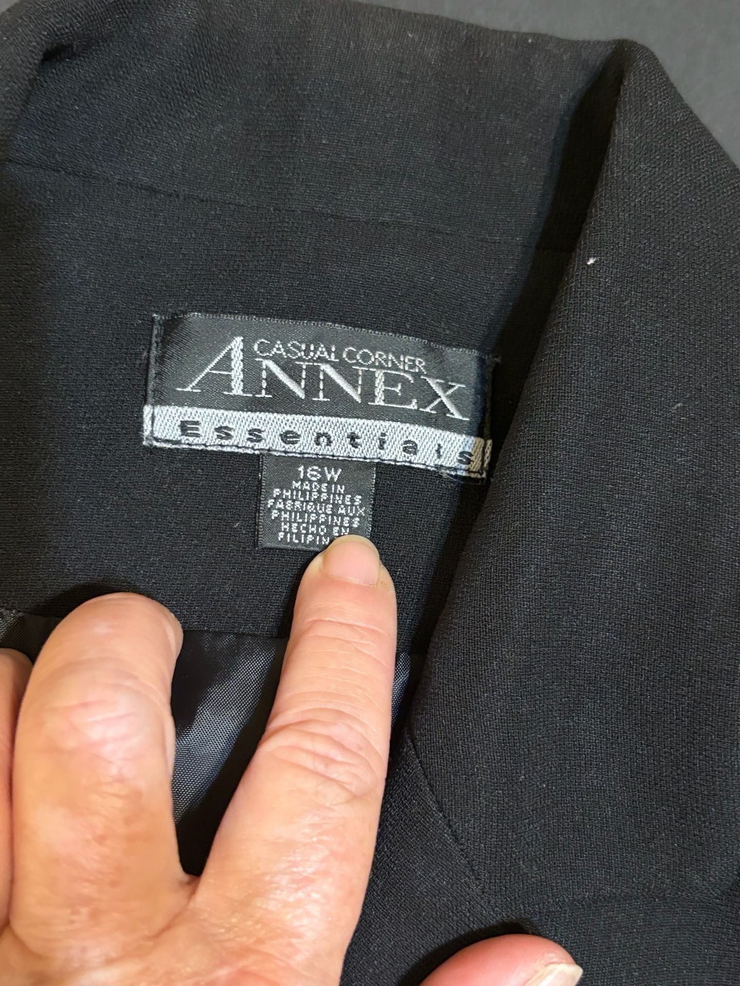 Casual Corner Annex Blazer Size 16W Black Long Sleeve Jacket 3