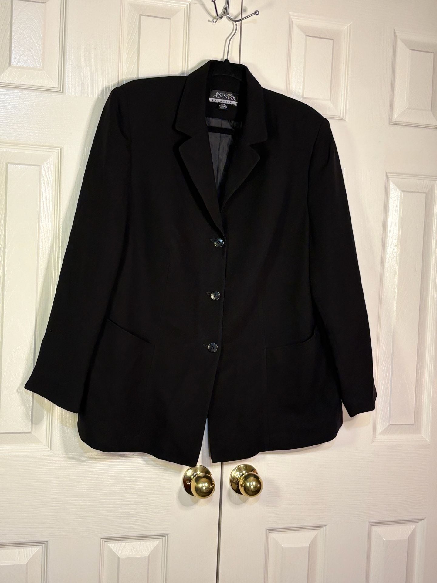 Casual Corner Annex Blazer Size 16W Black Long Sleeve Jacket 4
