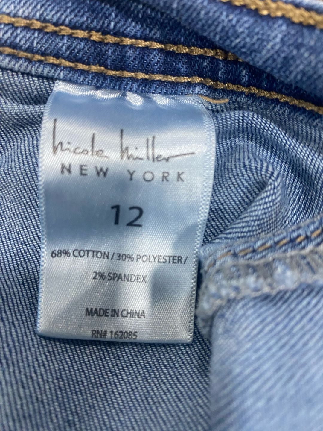 Nicole Miller New York Cargo Jeans Straight Leg Blue Pre-Owned size 12 8