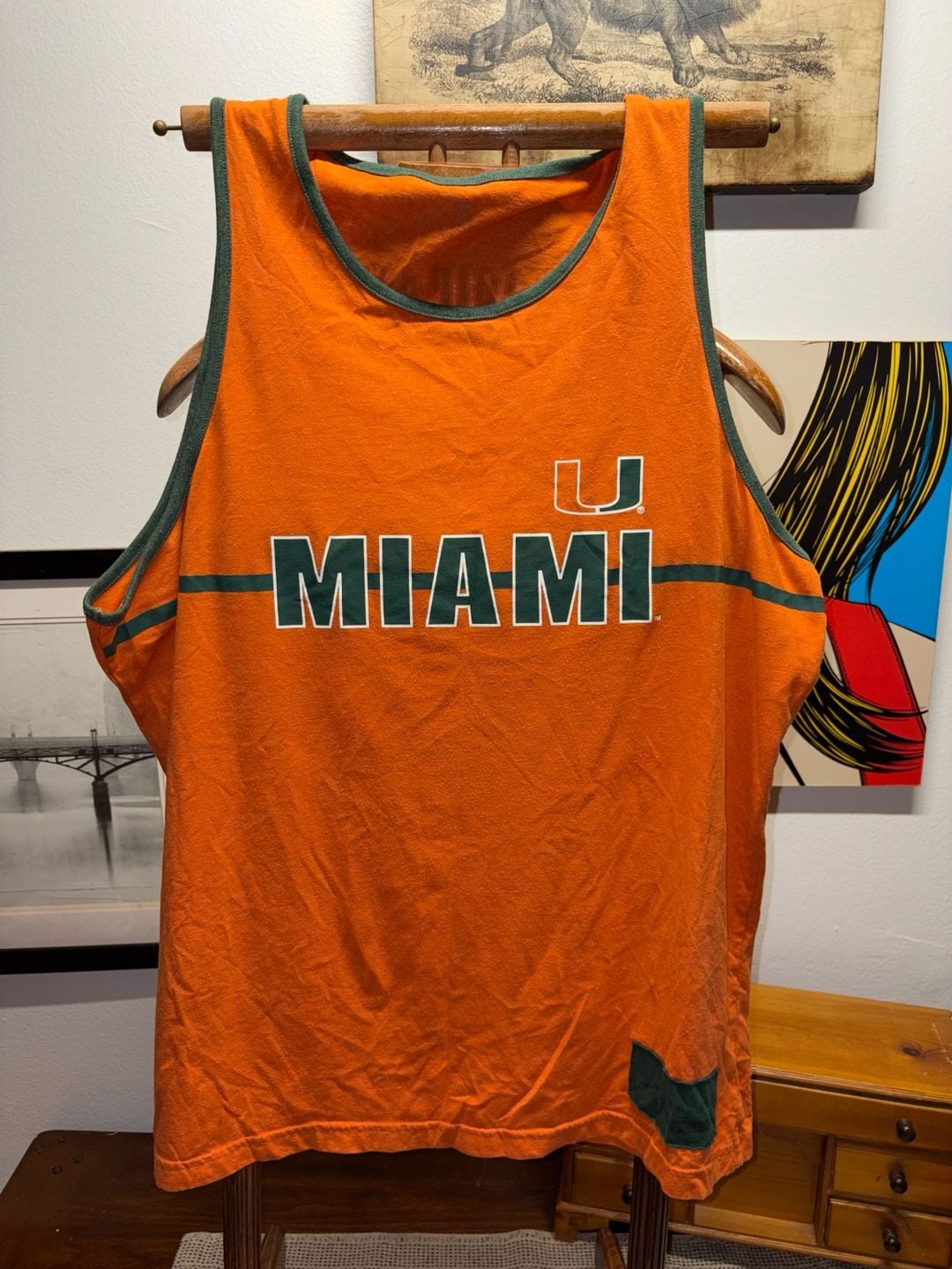 University Of Miami Hurricanes Tank Top Orange Green 2