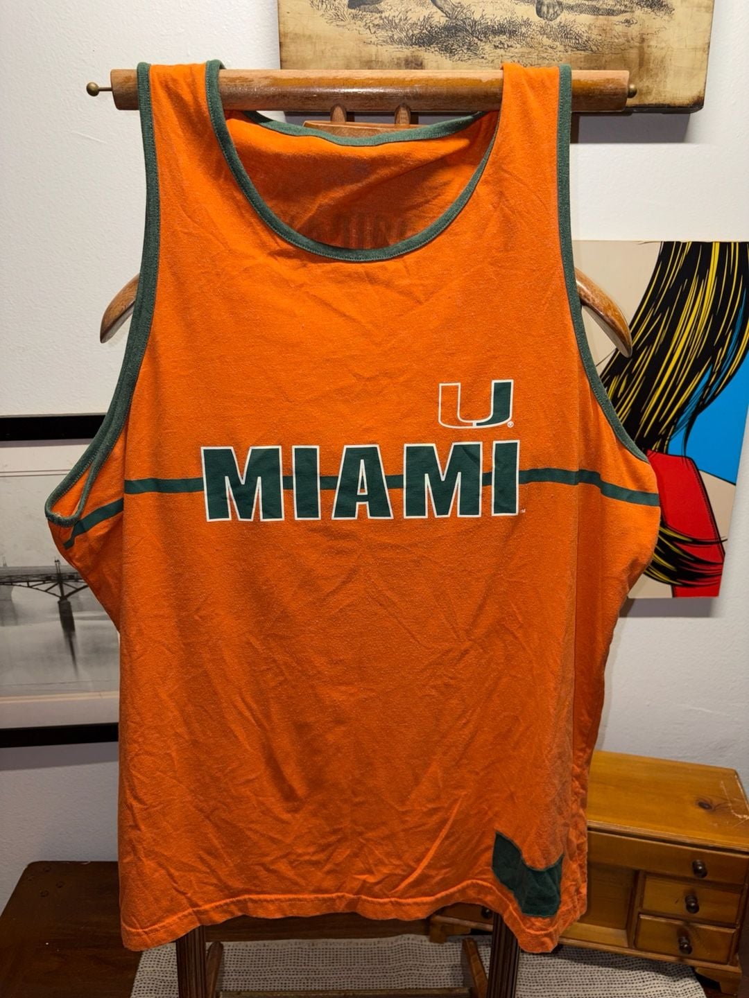 University Of Miami Hurricanes Tank Top Orange Green 3