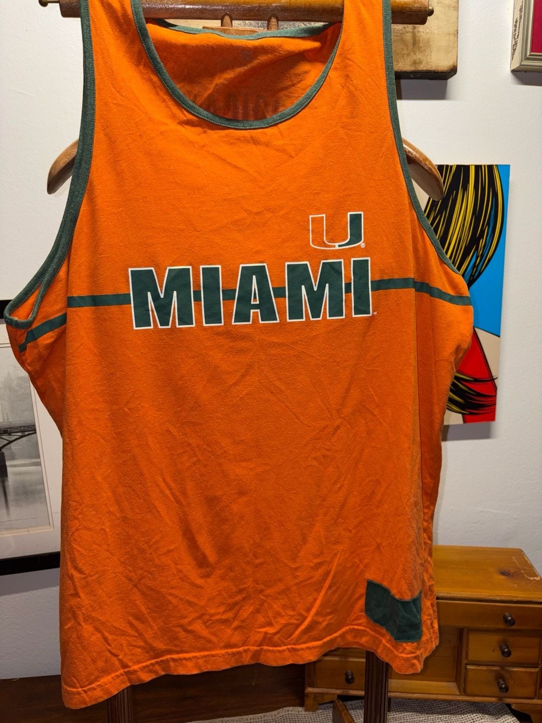 University Of Miami Hurricanes Tank Top Orange Green 4