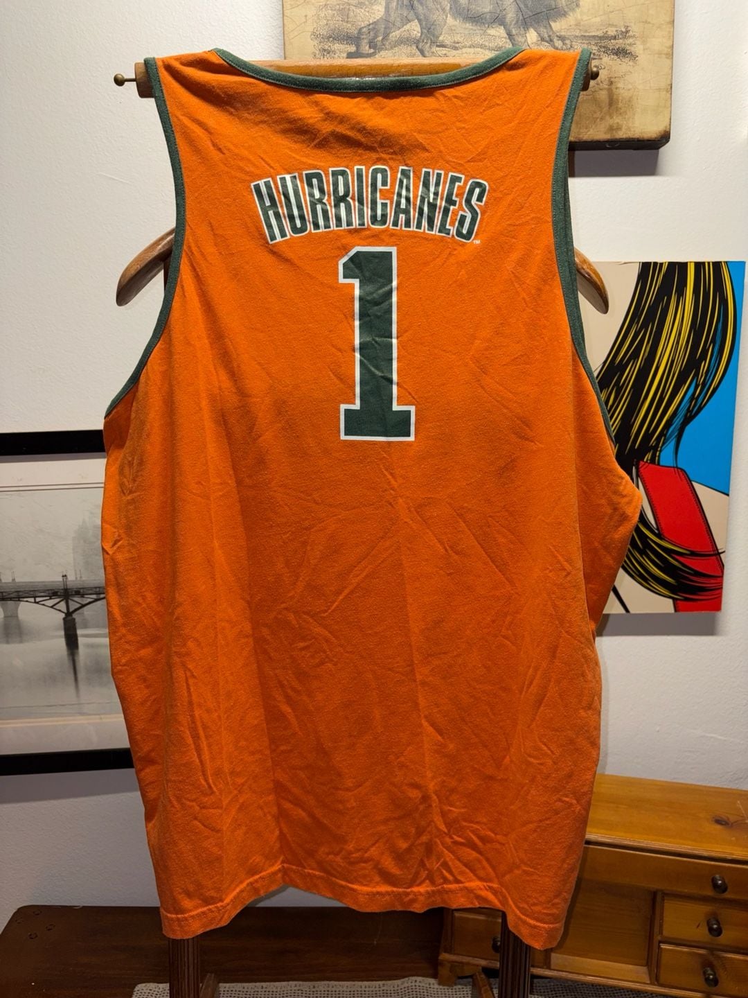 University Of Miami Hurricanes Tank Top Orange Green 7