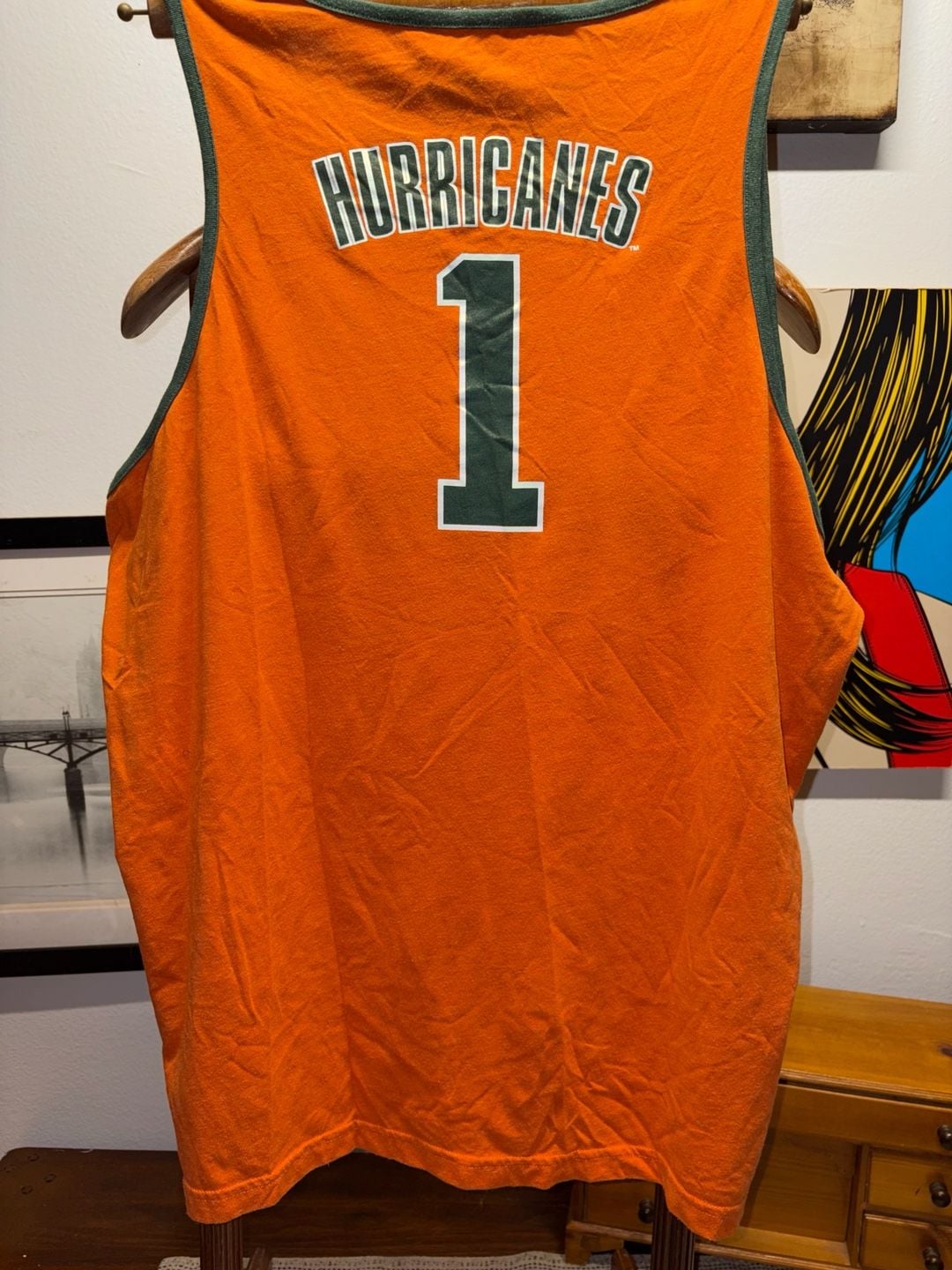 University Of Miami Hurricanes Tank Top Orange Green 8