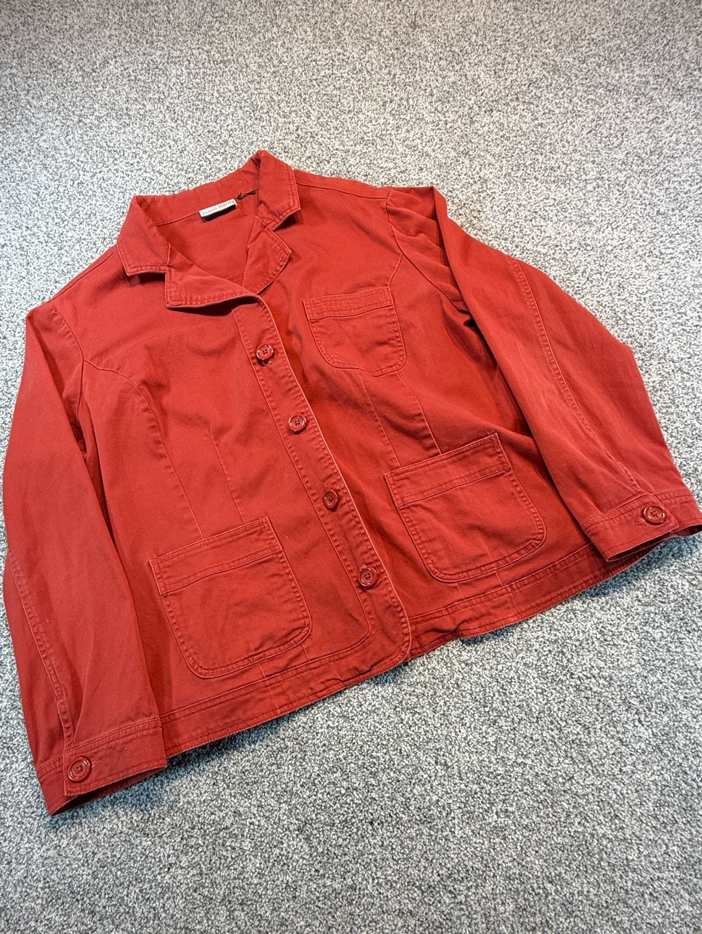Joann Harris Relativity Red Cotton Women’s XL Utility Jacket 2