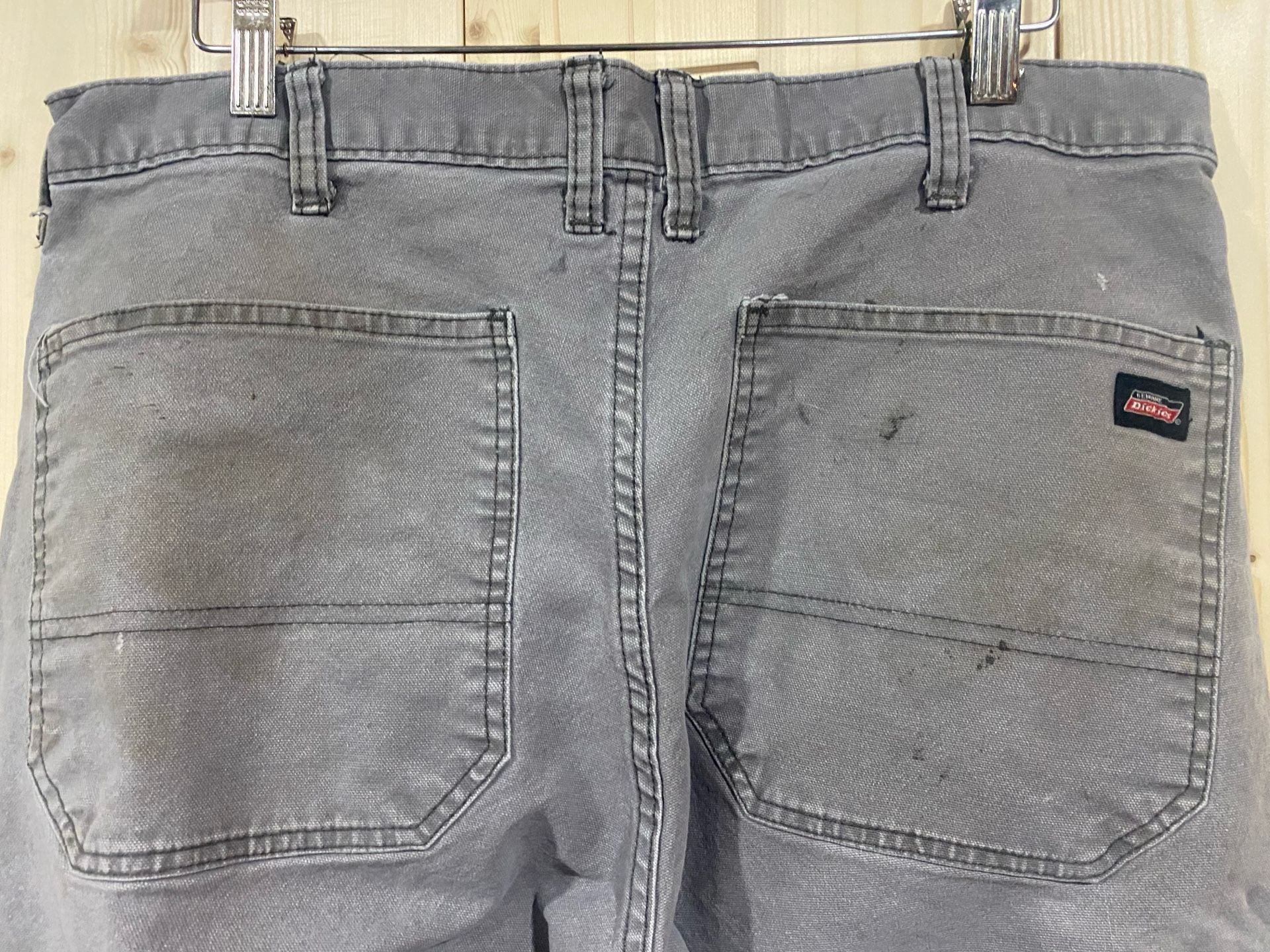 Dickies Utility Work Pants 34x34 Gray Canvas Relaxed Straight 5