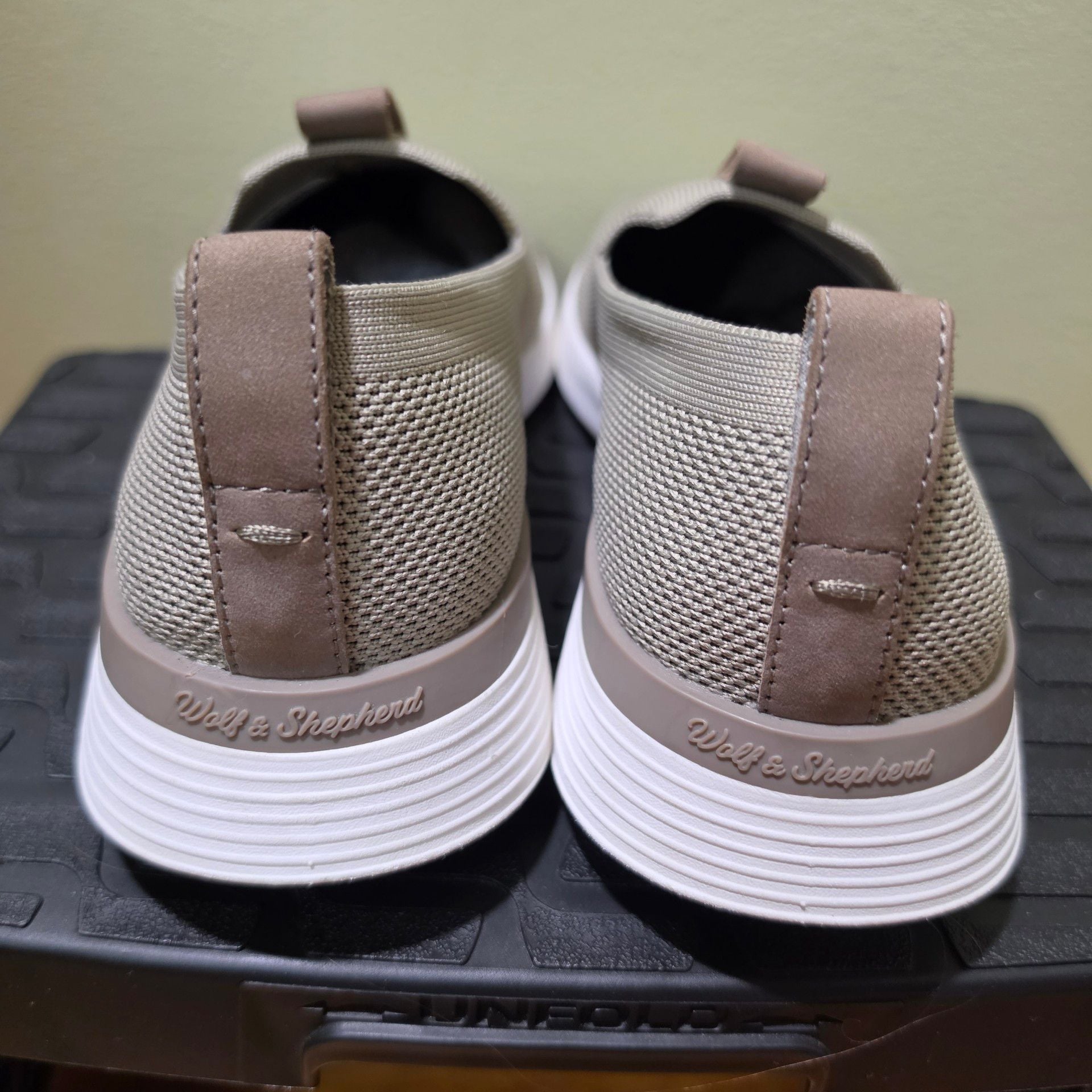 Wolf & Shepard SwiftKnit Slip-On Sneakers Taupe 5