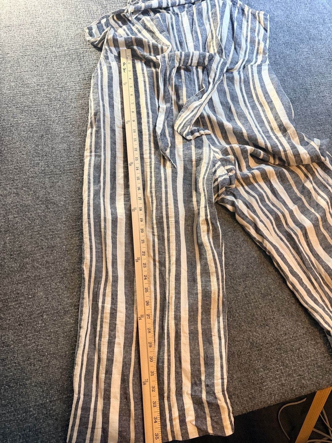 LOFT Outlet Striped Jumpsuit Size XL Blue White Tie Waist 7