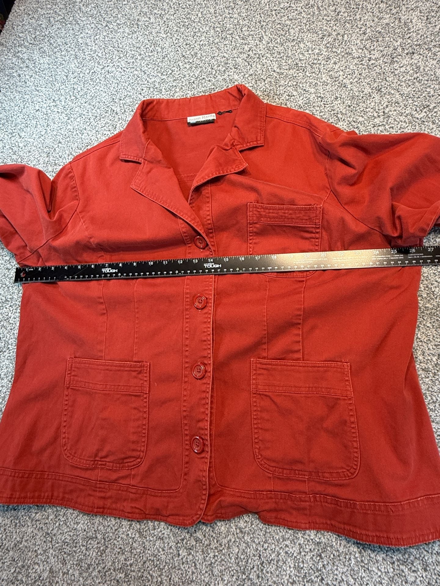 Joann Harris Relativity Red Cotton Women’s XL Utility Jacket 5
