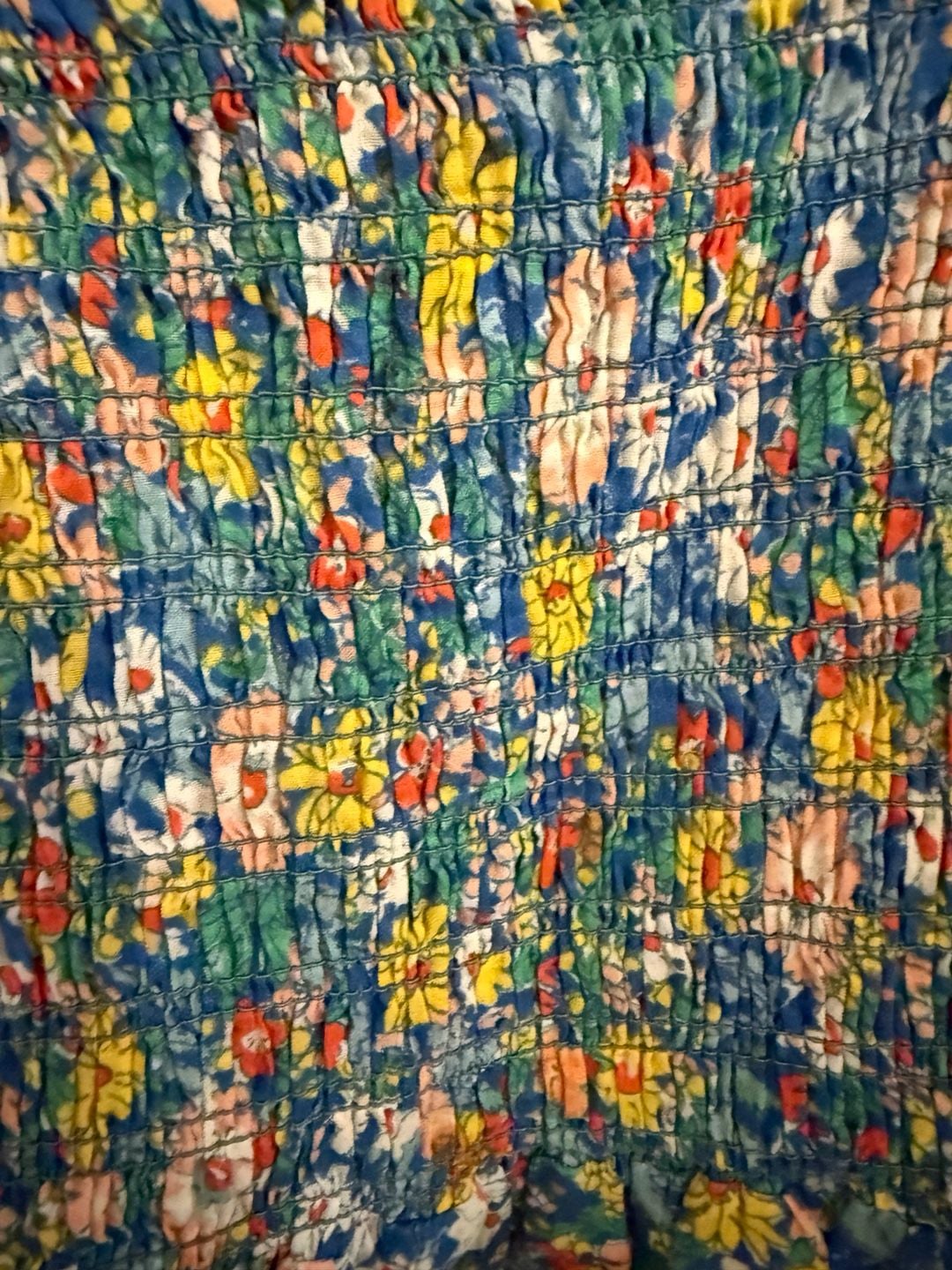 Trovata Birds of Paradis Alize Top Size S Blue Floral Puff Sleeve Milkmaid Boho 7