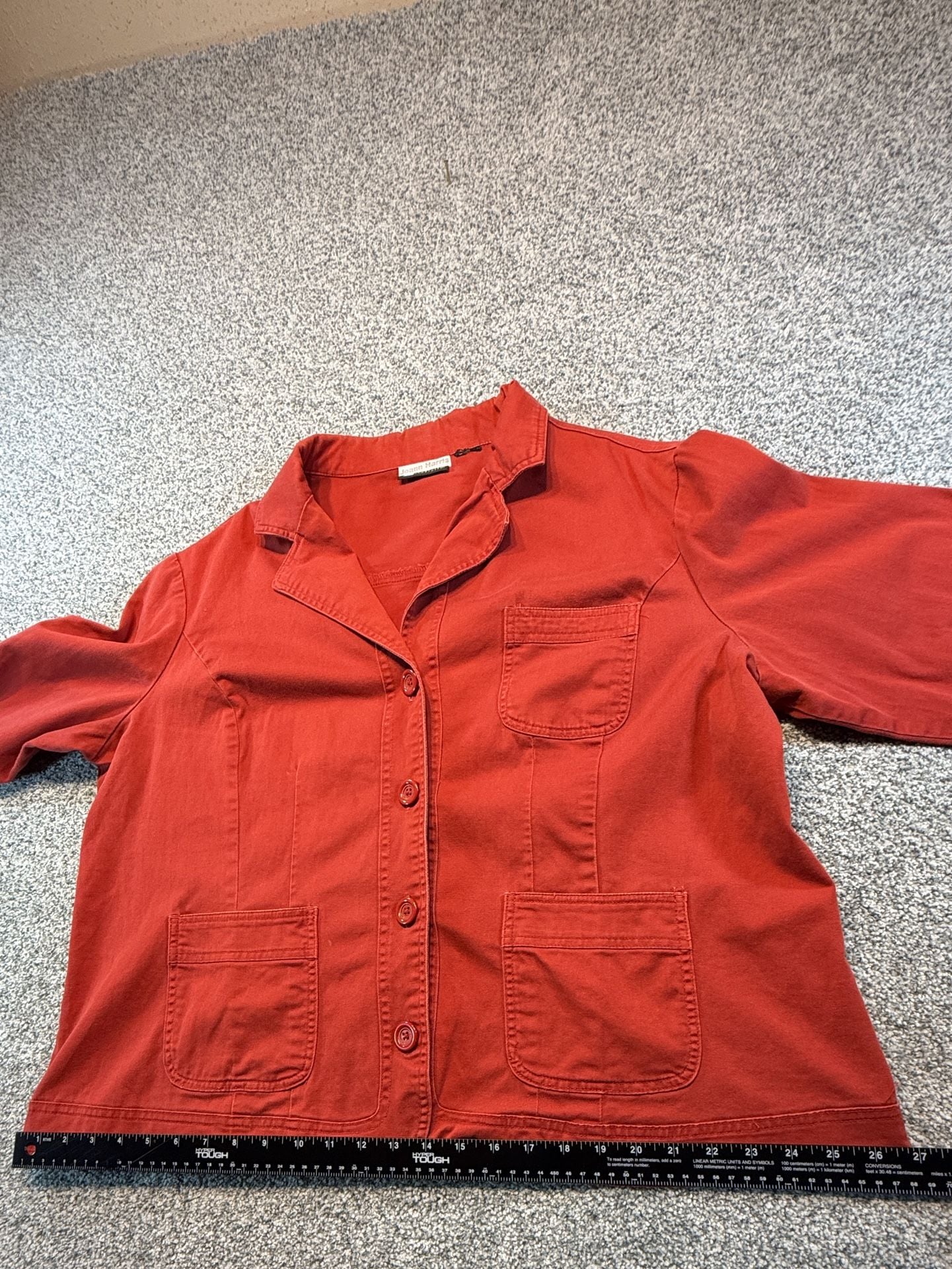 Joann Harris Relativity Red Cotton Women’s XL Utility Jacket 8