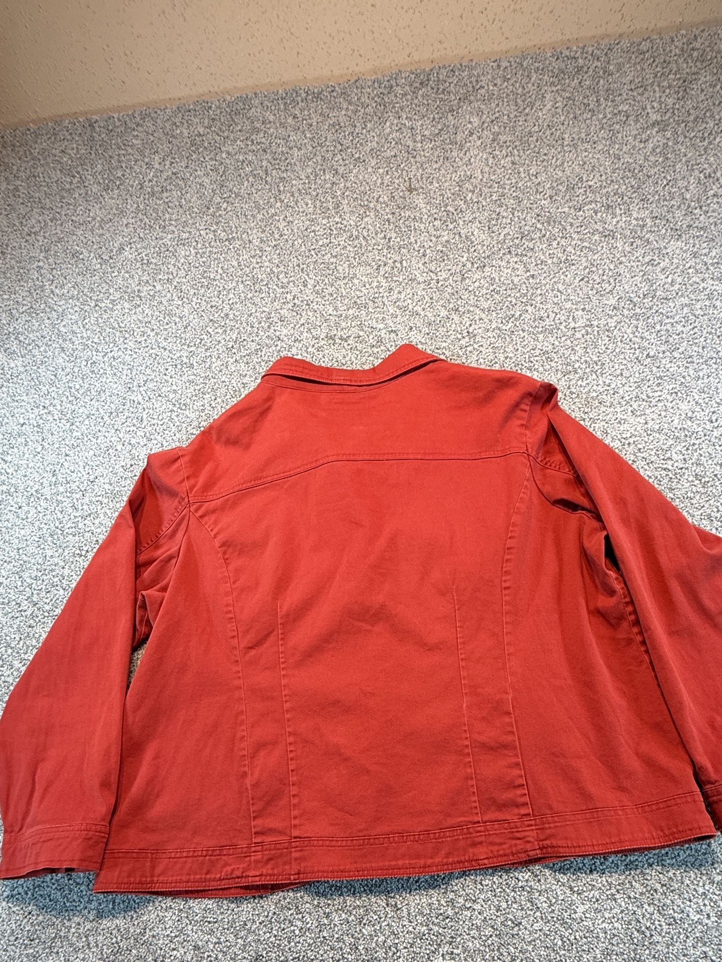 Joann Harris Relativity Red Cotton Women’s XL Utility Jacket 9