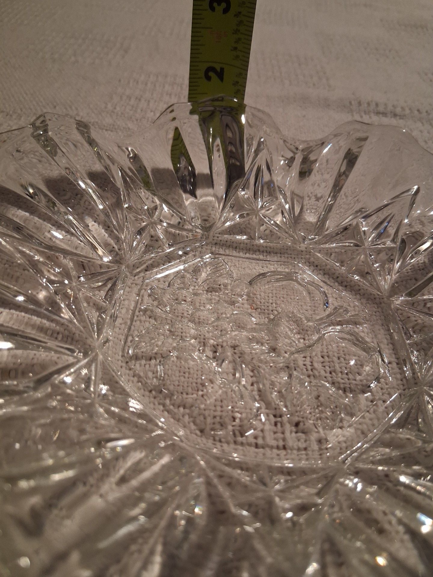 Clear Pressed Glass Dish With Floral Center 3