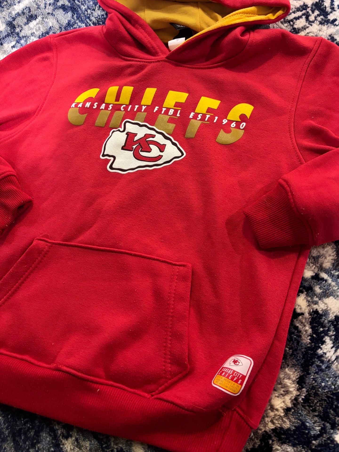 NFL Team Apparel Kansas City Chiefs Hoodie youth Size 10-12 Red 3