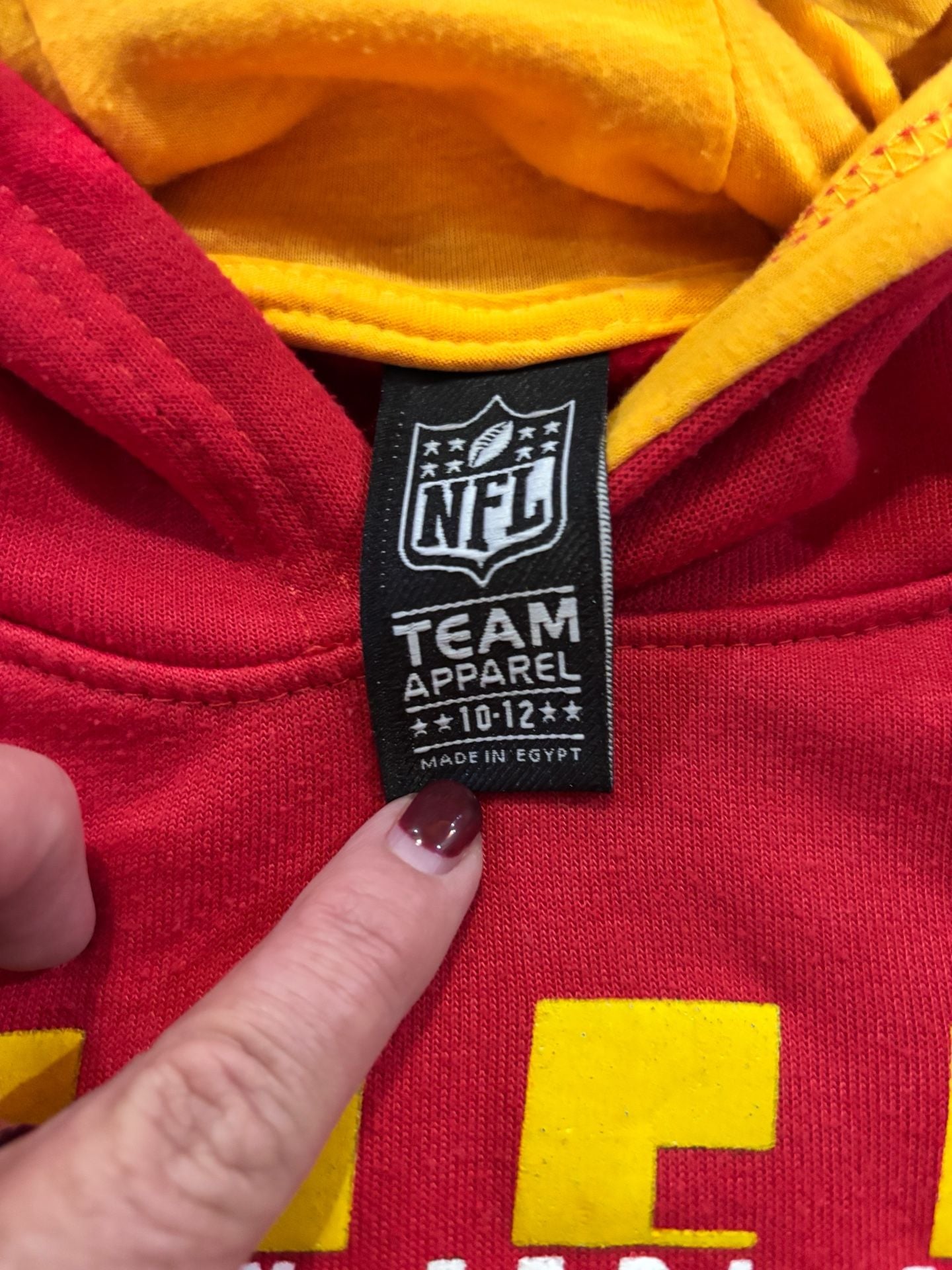 NFL Team Apparel Kansas City Chiefs Hoodie youth Size 10-12 Red 4