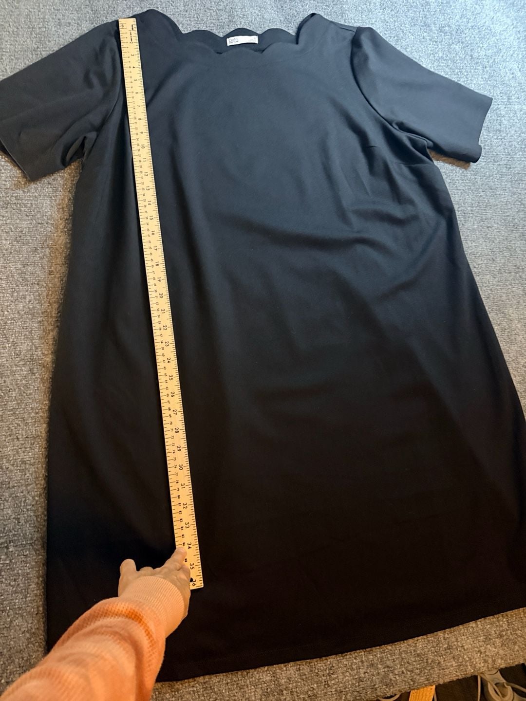 Croft & Barrow Dress Size 2X Black Scalloped Neckline Short Sleeve 5