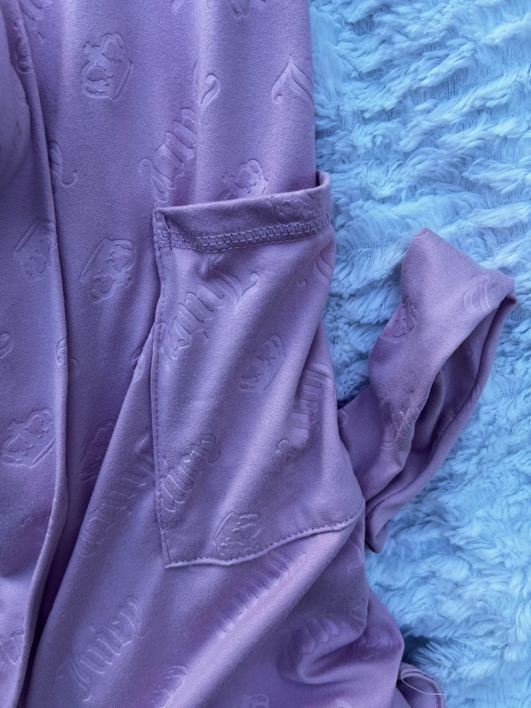 Juicy Couture Robe Womens L/XL Purple Velour Kimono Belted Logo ..., 3