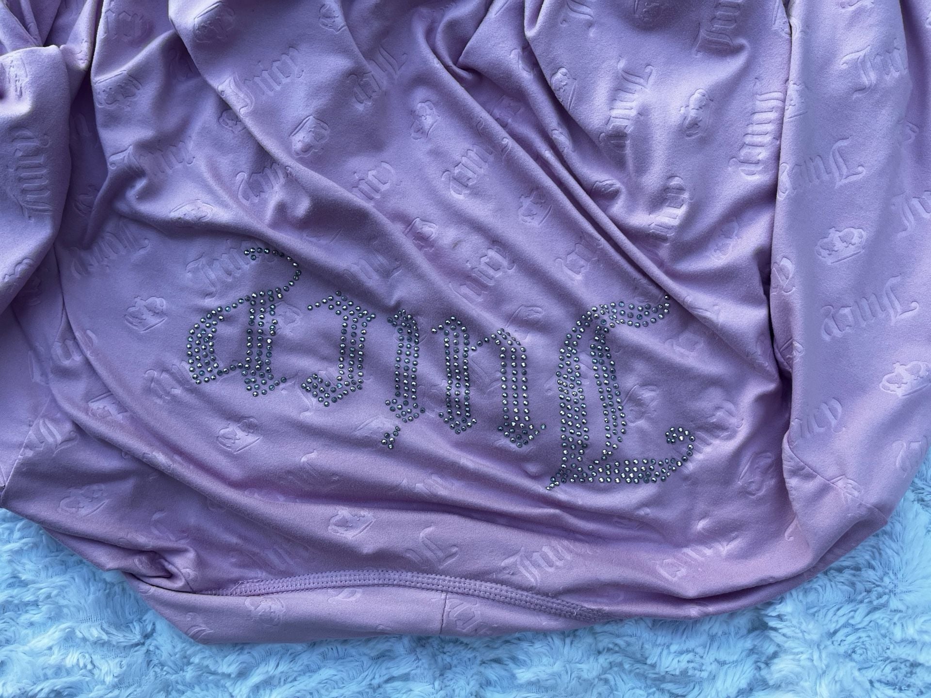 Juicy Couture Robe Womens L/XL Purple Velour Kimono Belted Logo ..., 6