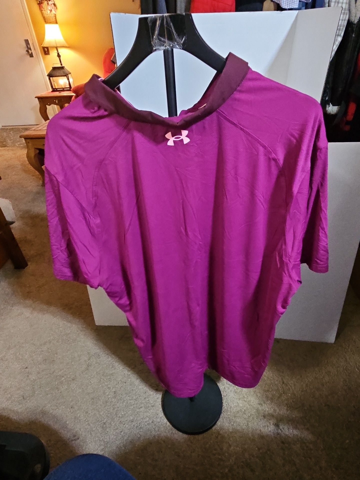 Under Armour The Iso-Chill Polo Size XXL Pink Purple Shirt 3