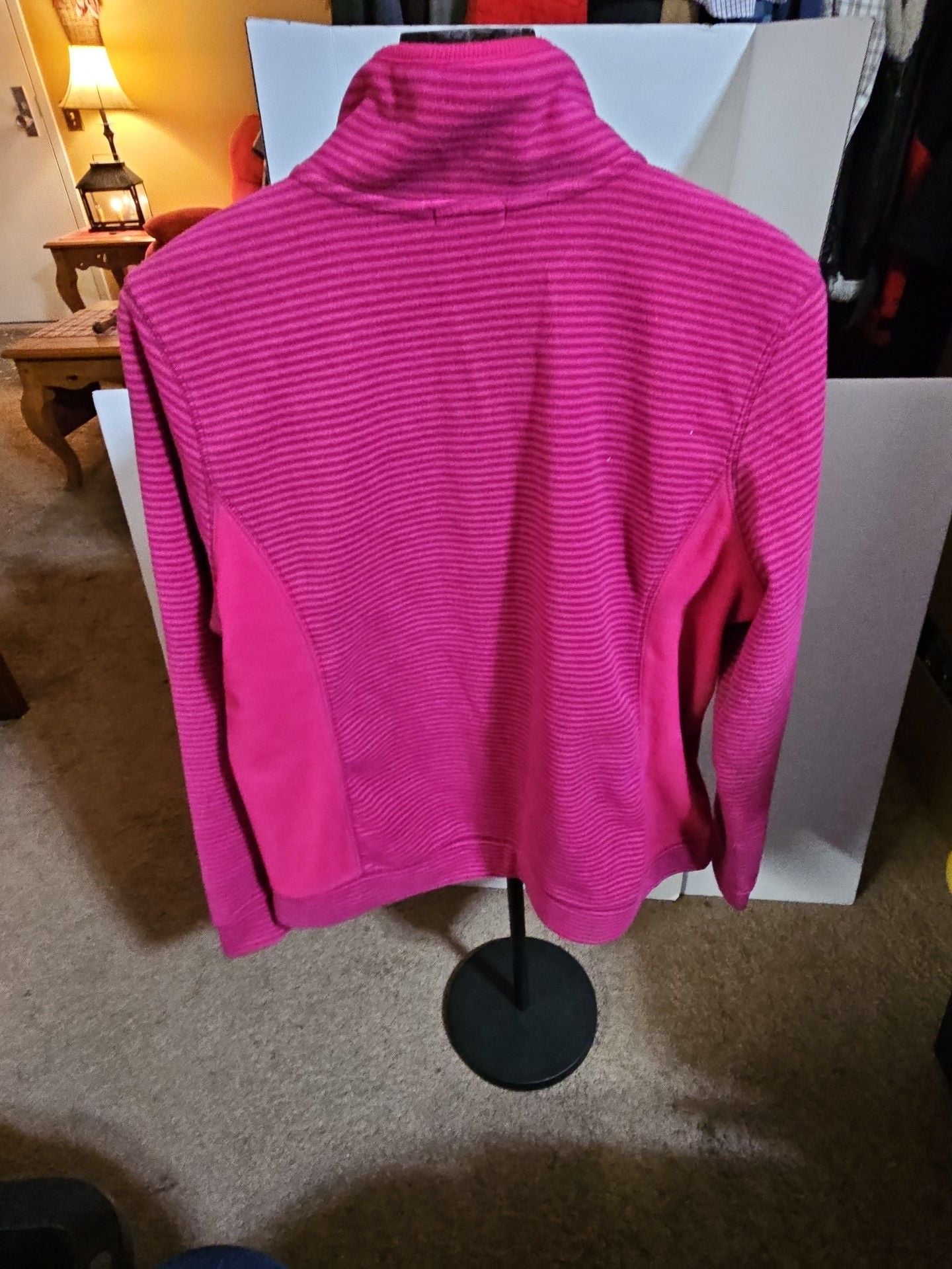 Old Navy Fleece Jacket Size L Pink Full Zip Mock Neck 3