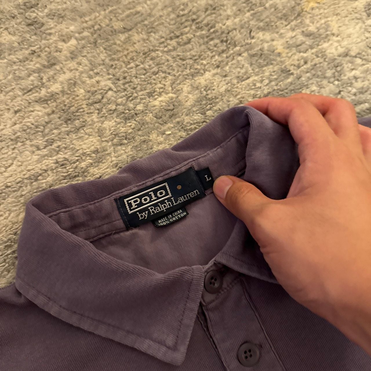 Vintage 90s Polo by Ralph Lauren Polo Shirt Size L Purple Cotton 3