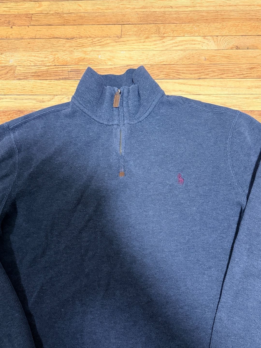 Polo by Ralph Lauren Quarter Zip Sweater Size M Gray Cotton 3