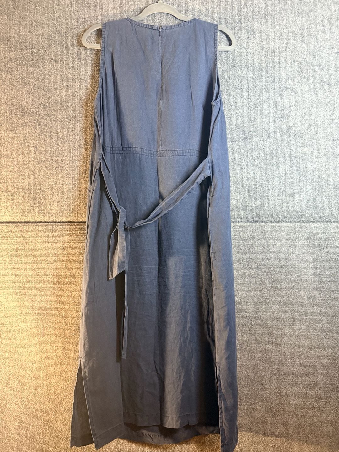 Michael Stars Midi Dress Size M Blue Linen Sleeveless 6