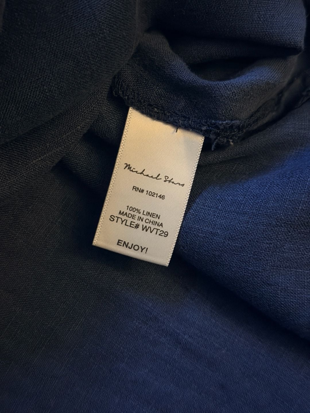 Michael Stars Midi Dress Size M Blue Linen Sleeveless 9