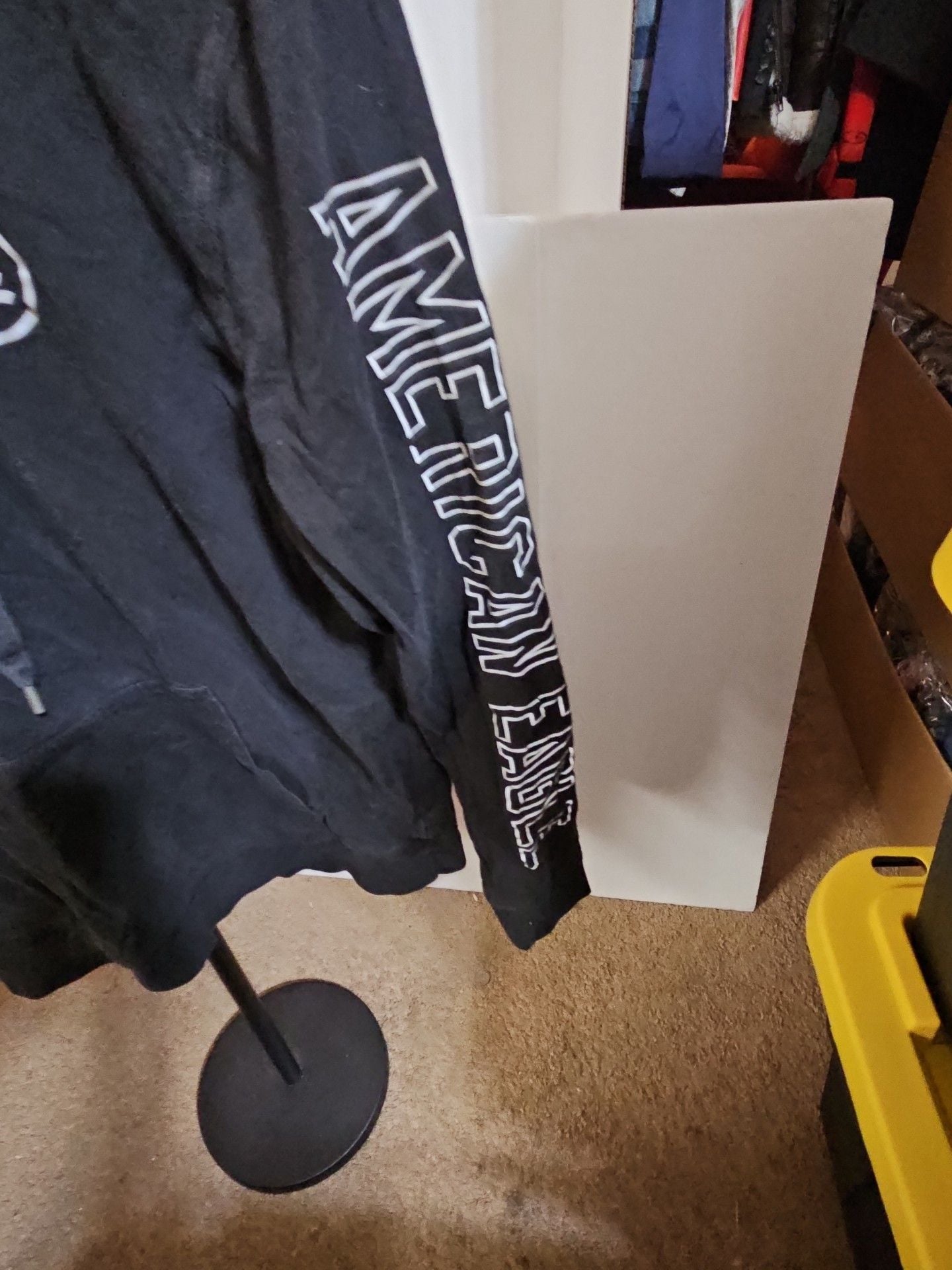 American Eagle Hoodie Size S Black AE Logo Graphic Pullover 3