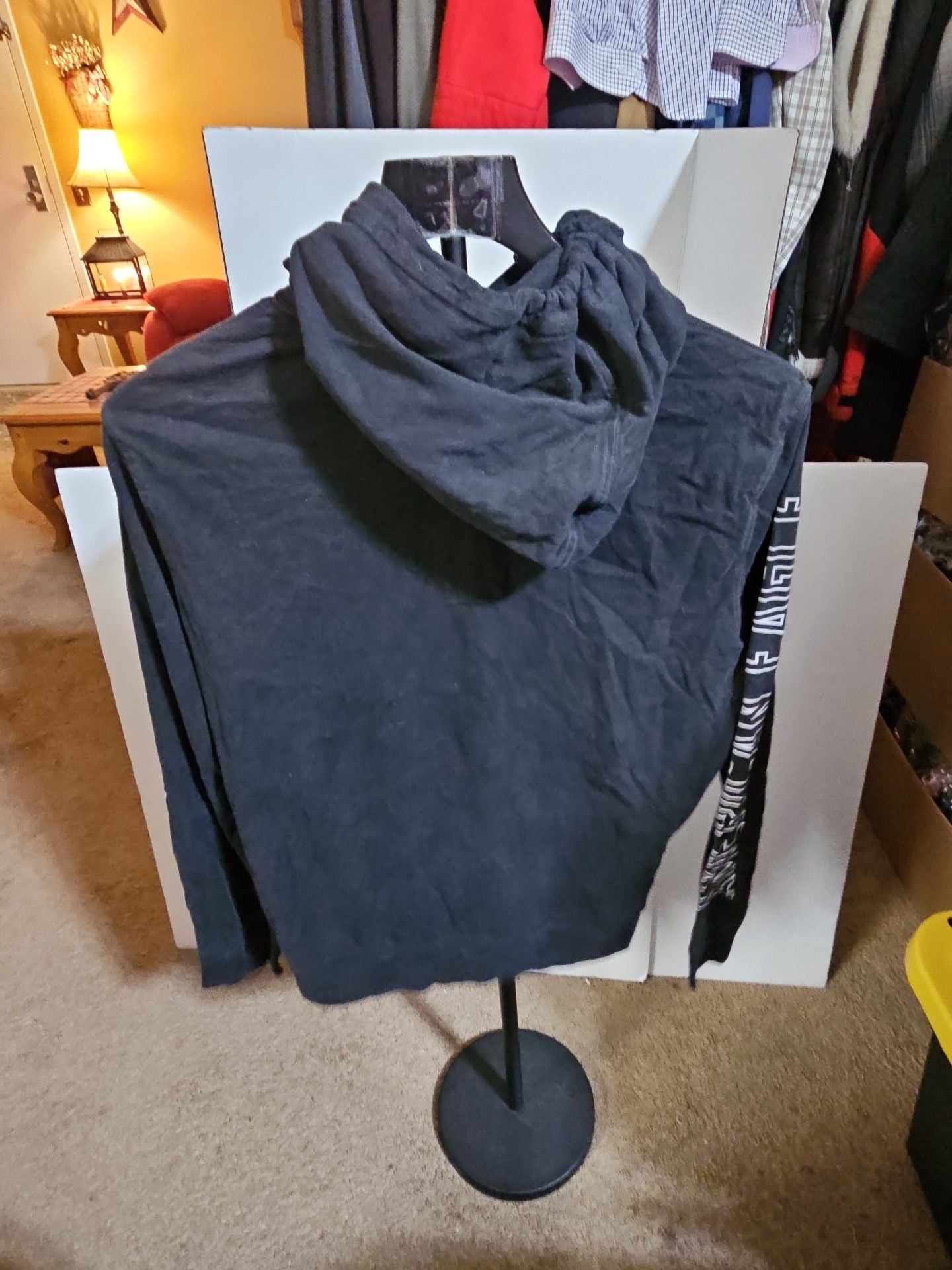 American Eagle Hoodie Size S Black AE Logo Graphic Pullover 5