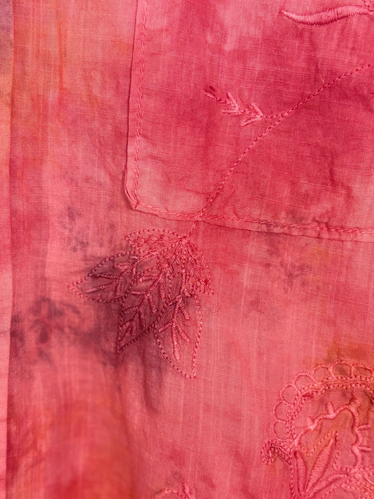 Pilcro by Anthropologie Embroidered Pink Cotton Blouse XL 7