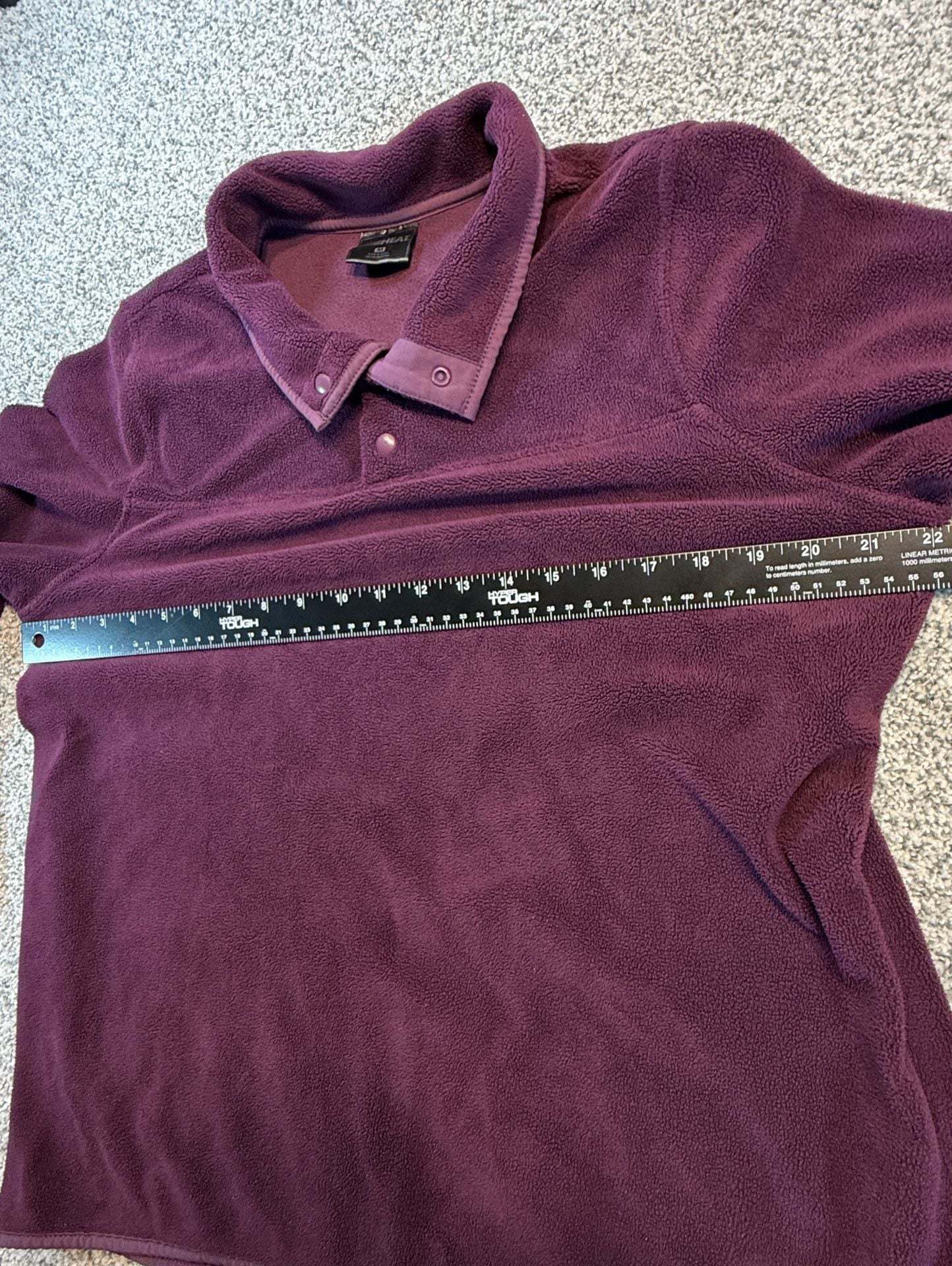 32 Degrees Heat Fleece Pullover Sweatshirt Women’s Size M Purple Snap 5