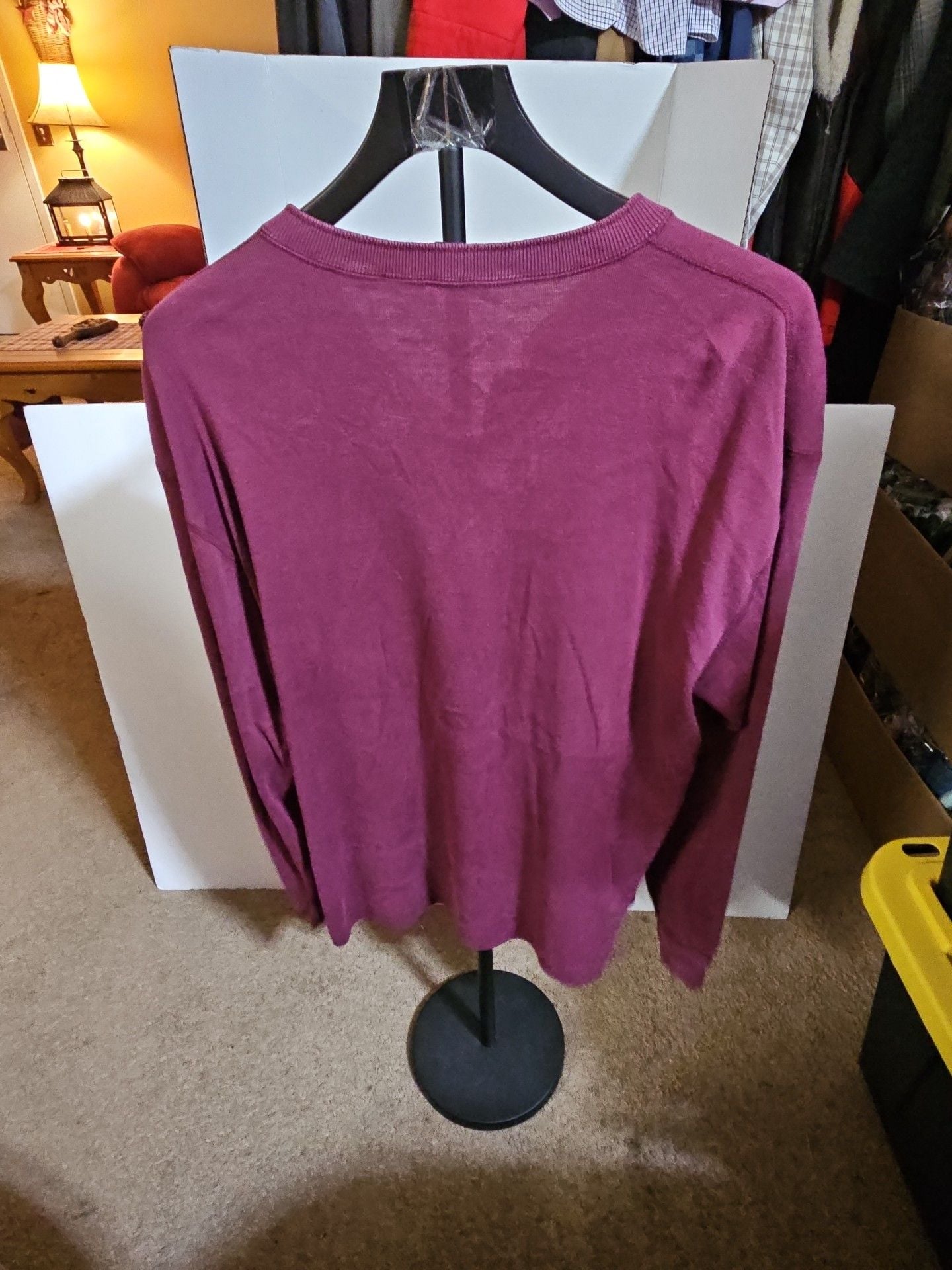 Woolrich Long Sleeve Henleys Size L Red Cotton Blend 3