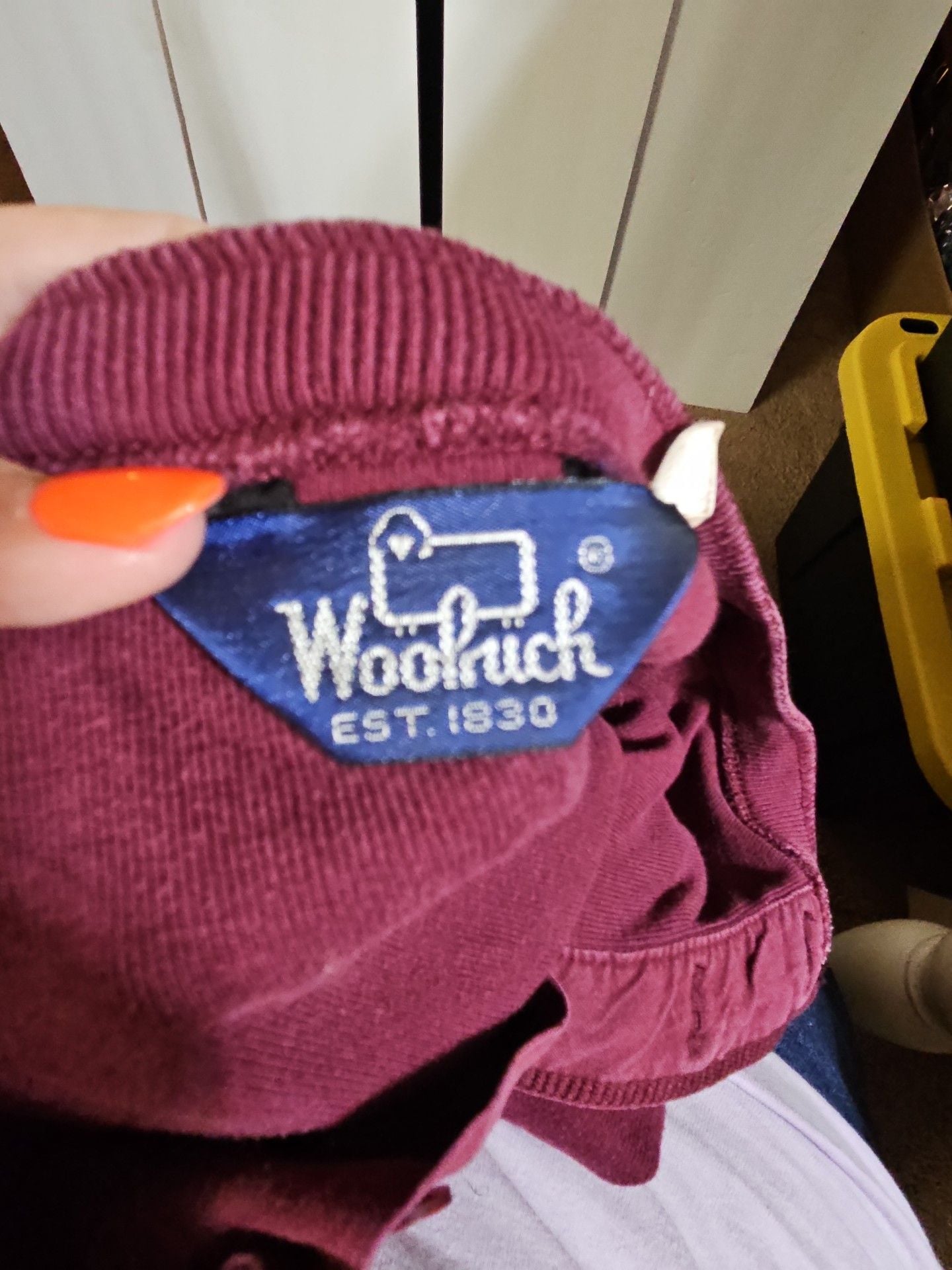 Woolrich Long Sleeve Henleys Size L Red Cotton Blend 4