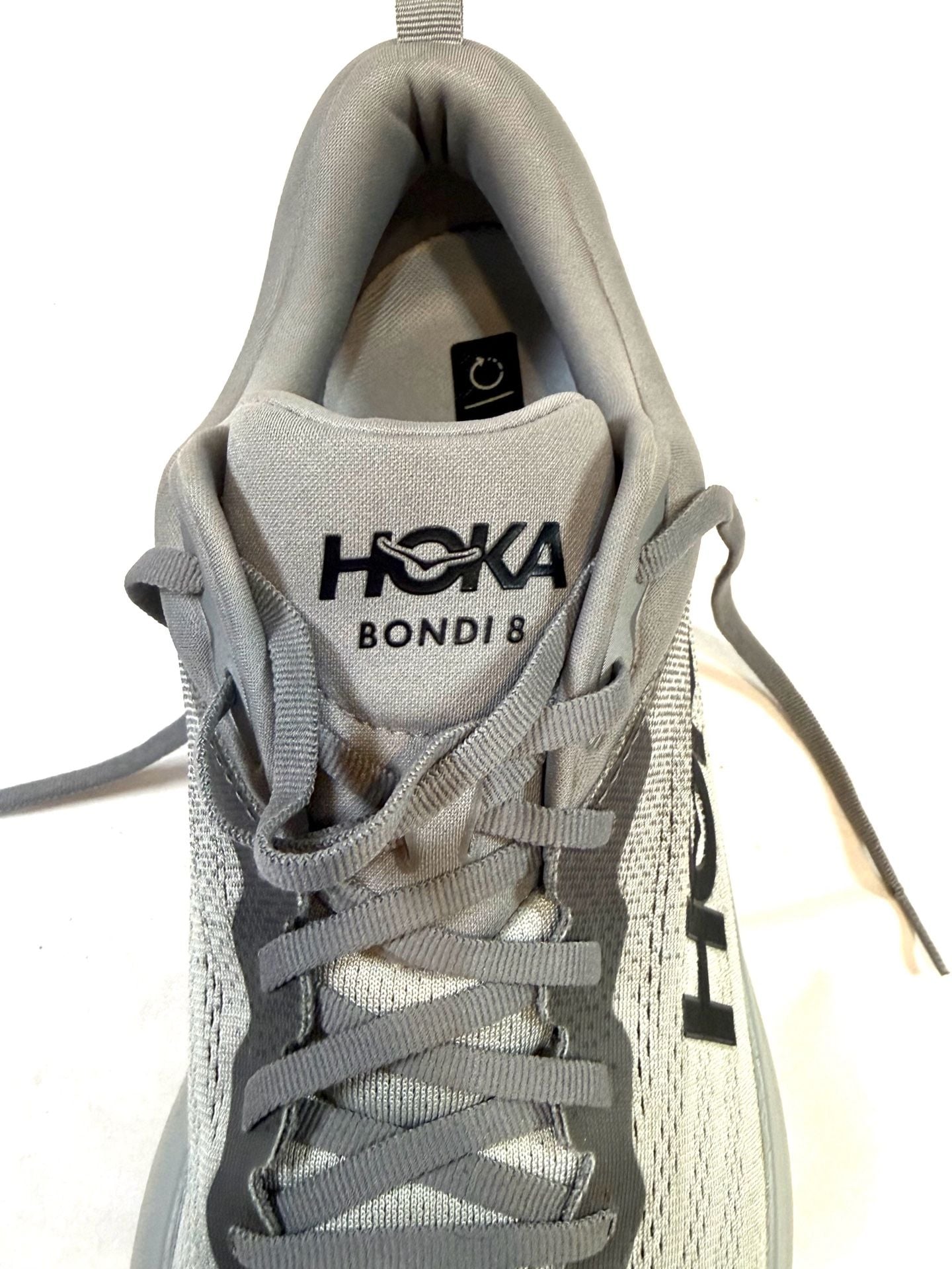 Hoka Men's Bondi 8 Sneakers 13 D Gorpcore Normcore Athleisure Streetwear Minimalist Sharkskin Harbor Mist Gray Grey 1123202 SHMS Running Walking Cushioned Neutral UK 12.5 EU 48 6