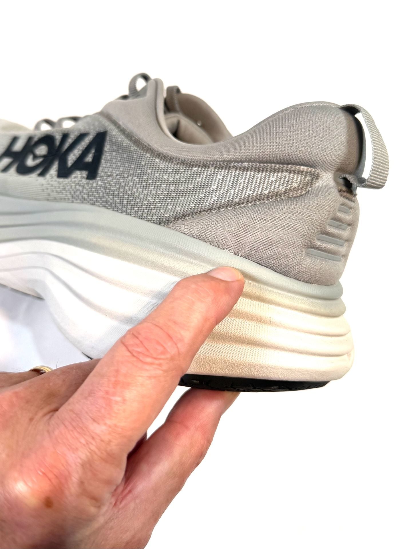 Hoka Men's Bondi 8 Sneakers 13 D Gorpcore Normcore Athleisure Streetwear Minimalist Sharkskin Harbor Mist Gray Grey 1123202 SHMS Running Walking Cushioned Neutral UK 12.5 EU 48 11