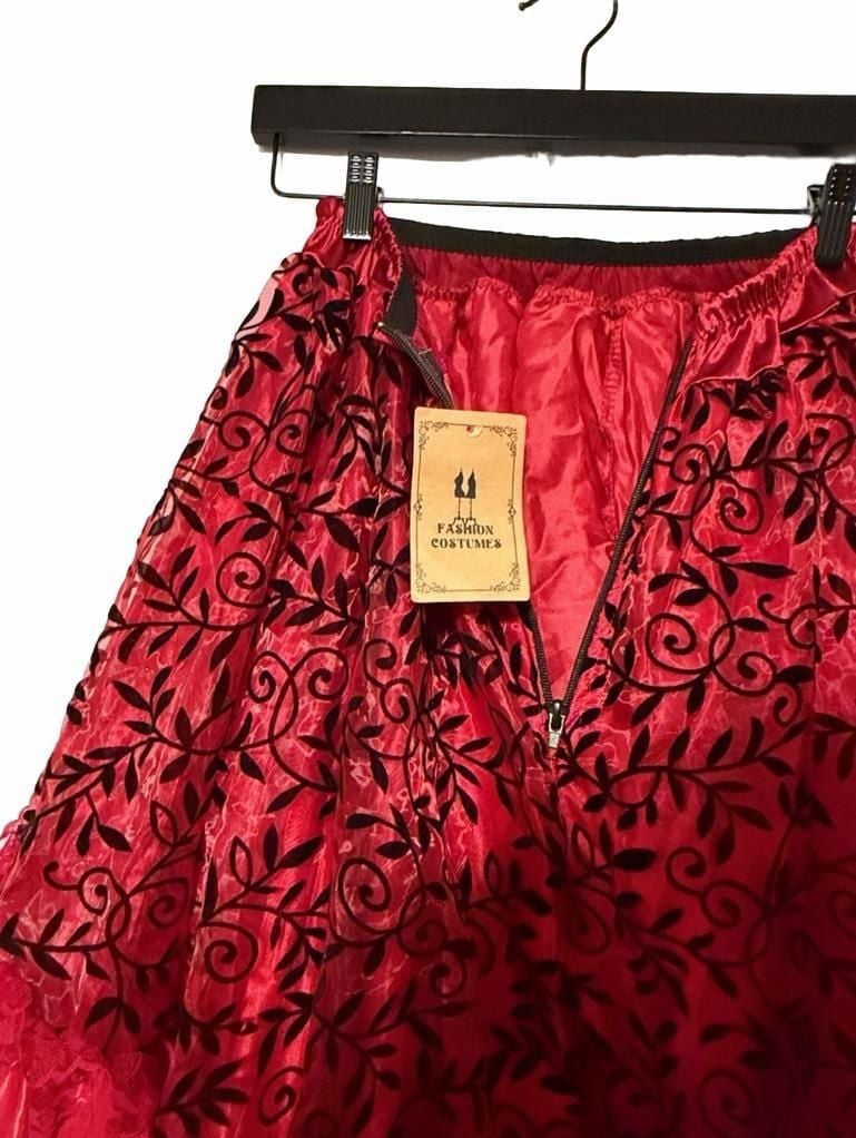 FASHION COSTUMES Red Black High Low Steampunk Gothic Skirt 6
