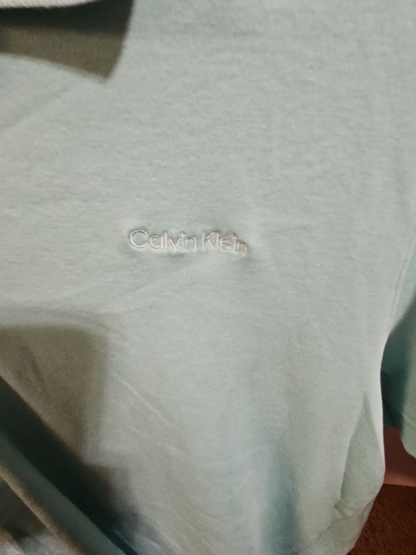 Calvin Klein Liquid Touch Polo Shirt Size L Turquoise Blue 3