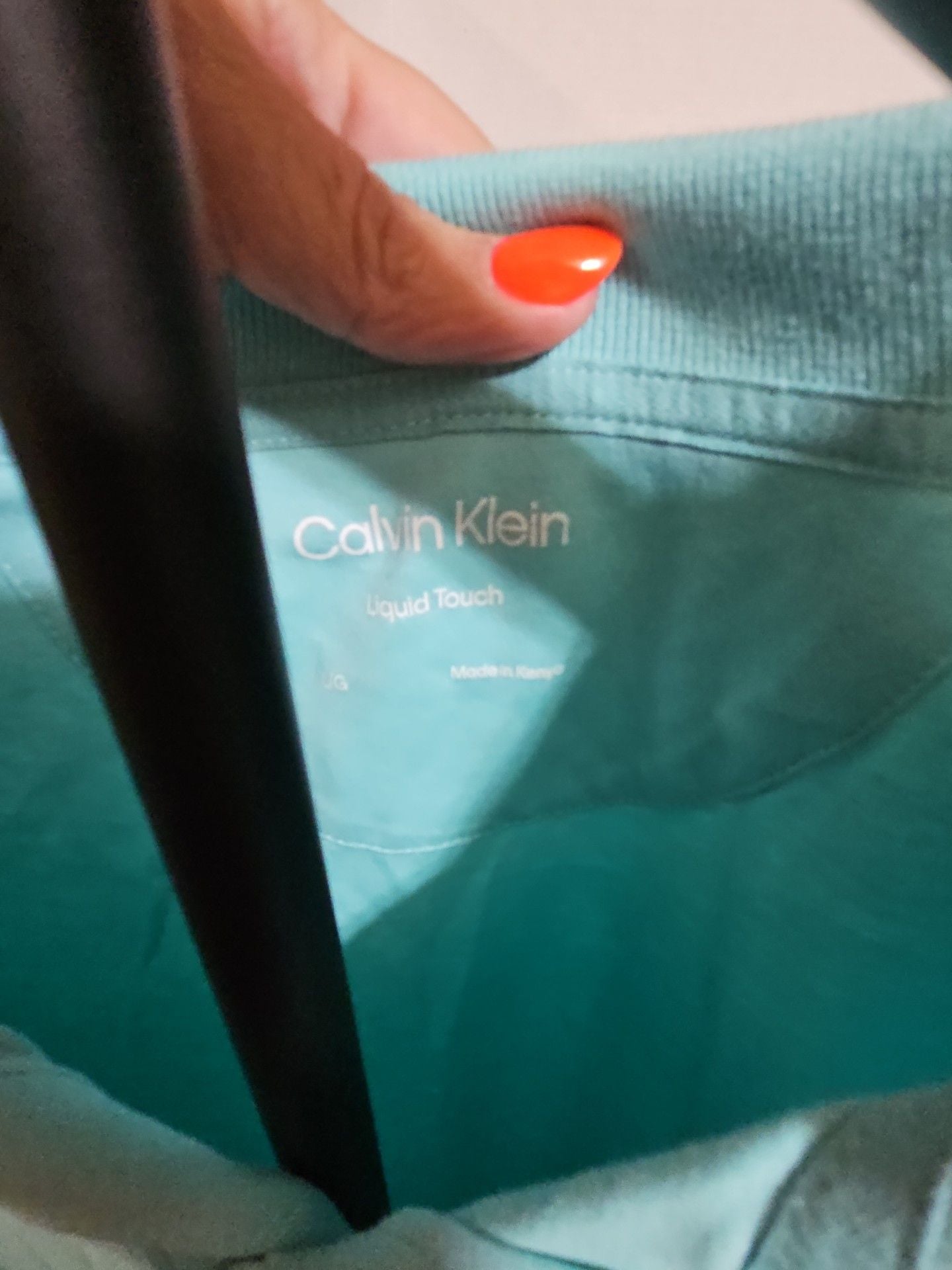 Calvin Klein Liquid Touch Polo Shirt Size L Turquoise Blue 4